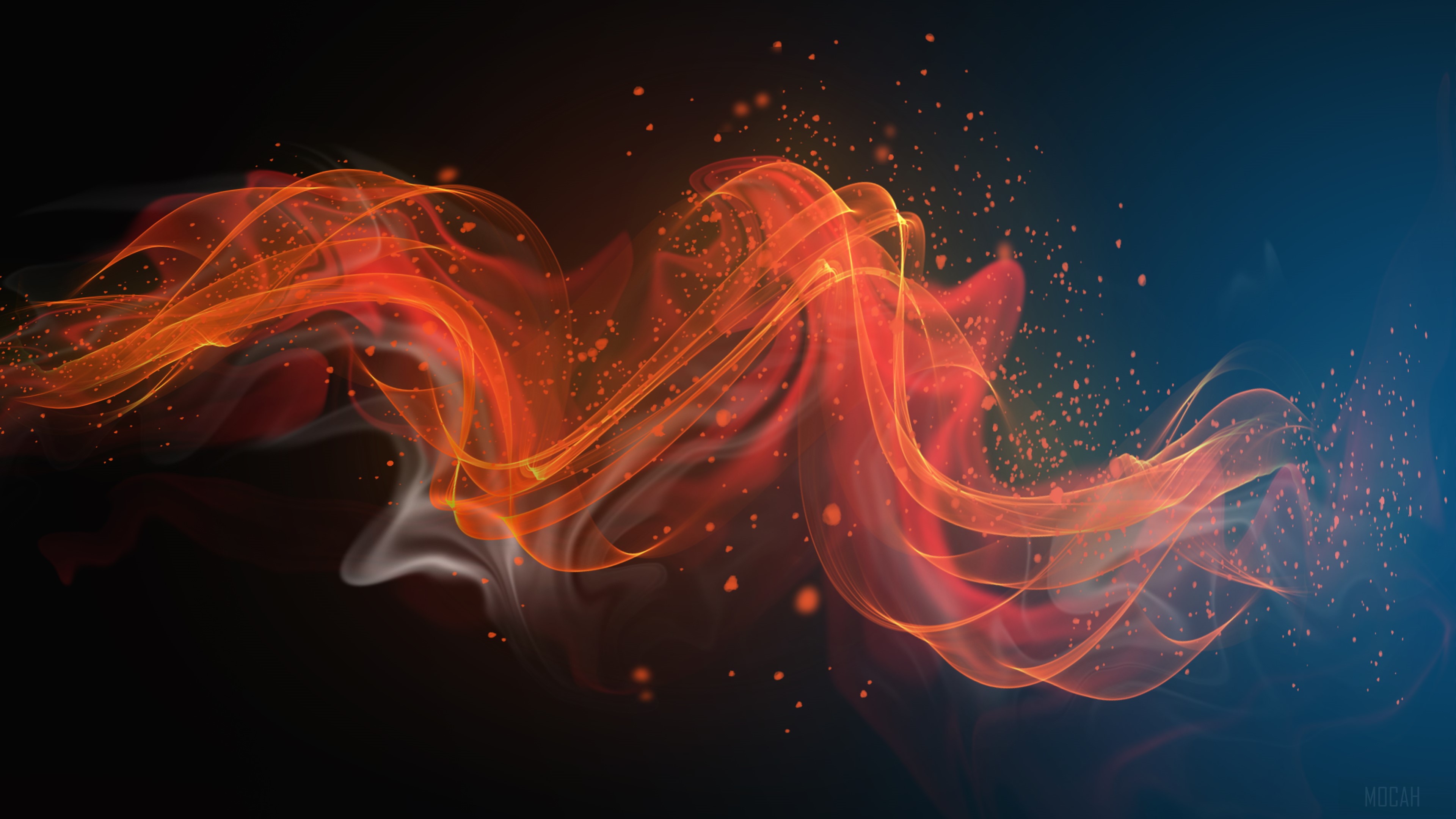 Abstract Orange and Red Color Wave 4K HD Wallpaper