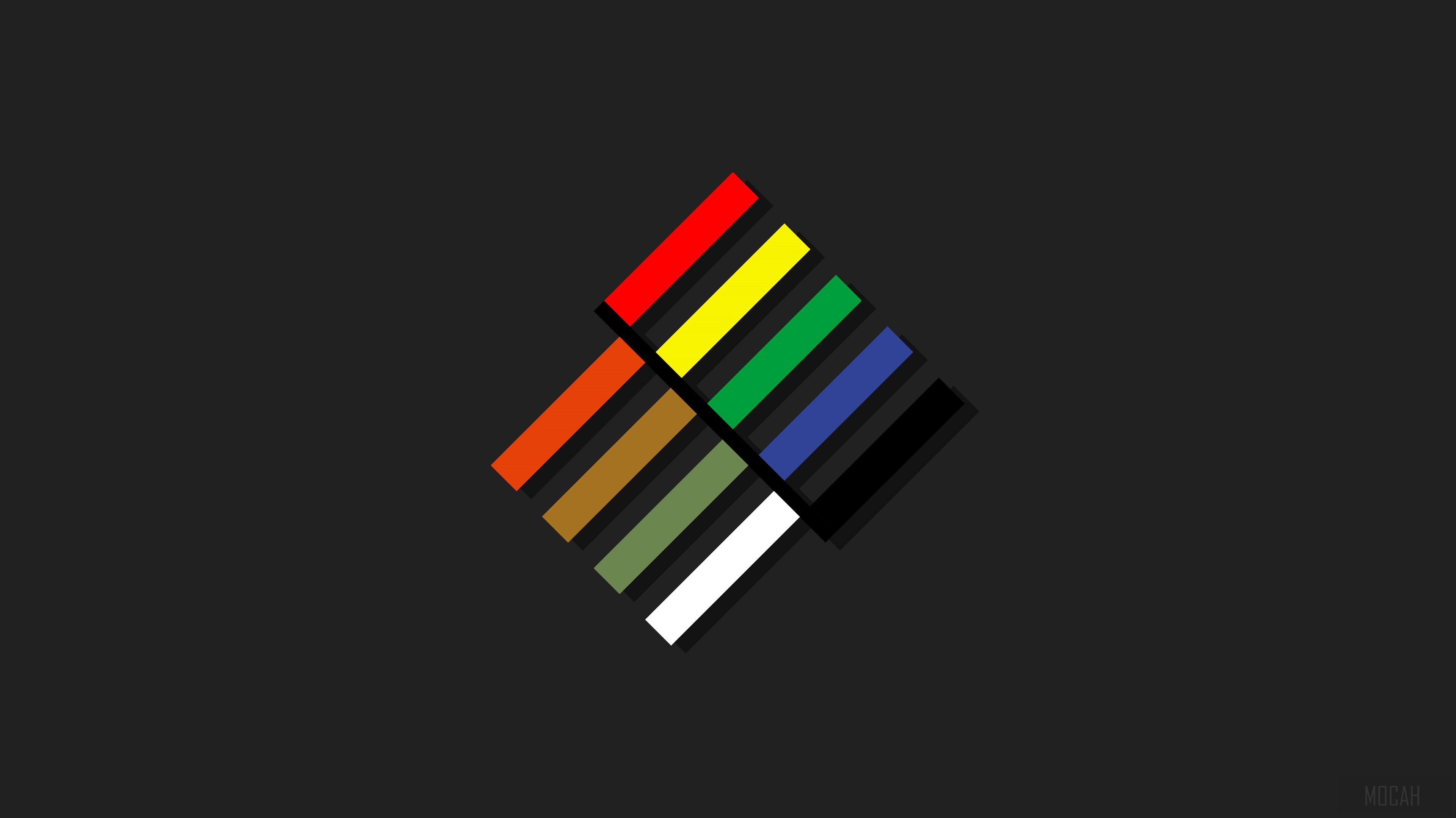 Abstract colorful stripes on dark background 4K HD Wallpaper