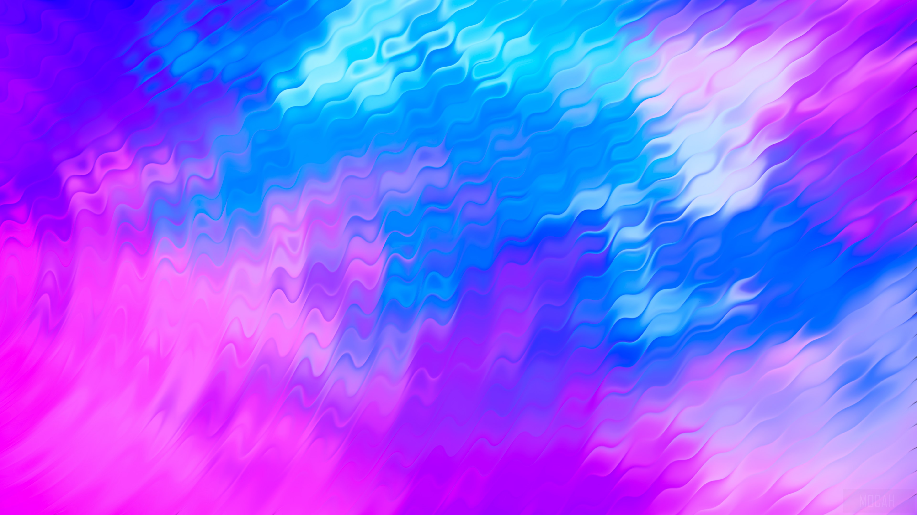 Abstract Pink and Blue Wavy Shapes 4K HD Wallpaper