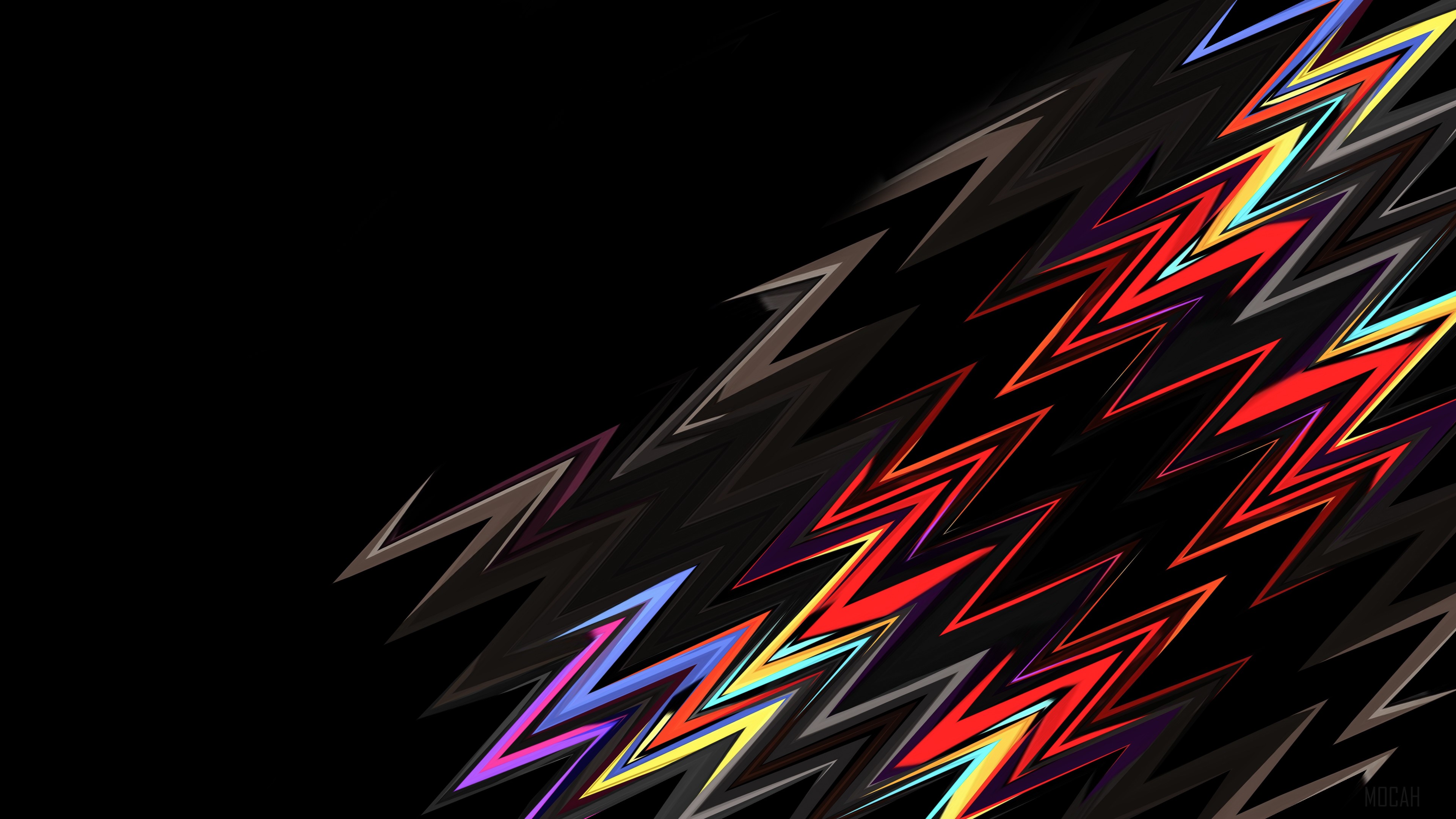 Dark Abstract Lightning Shapes 4K HD Wallpaper