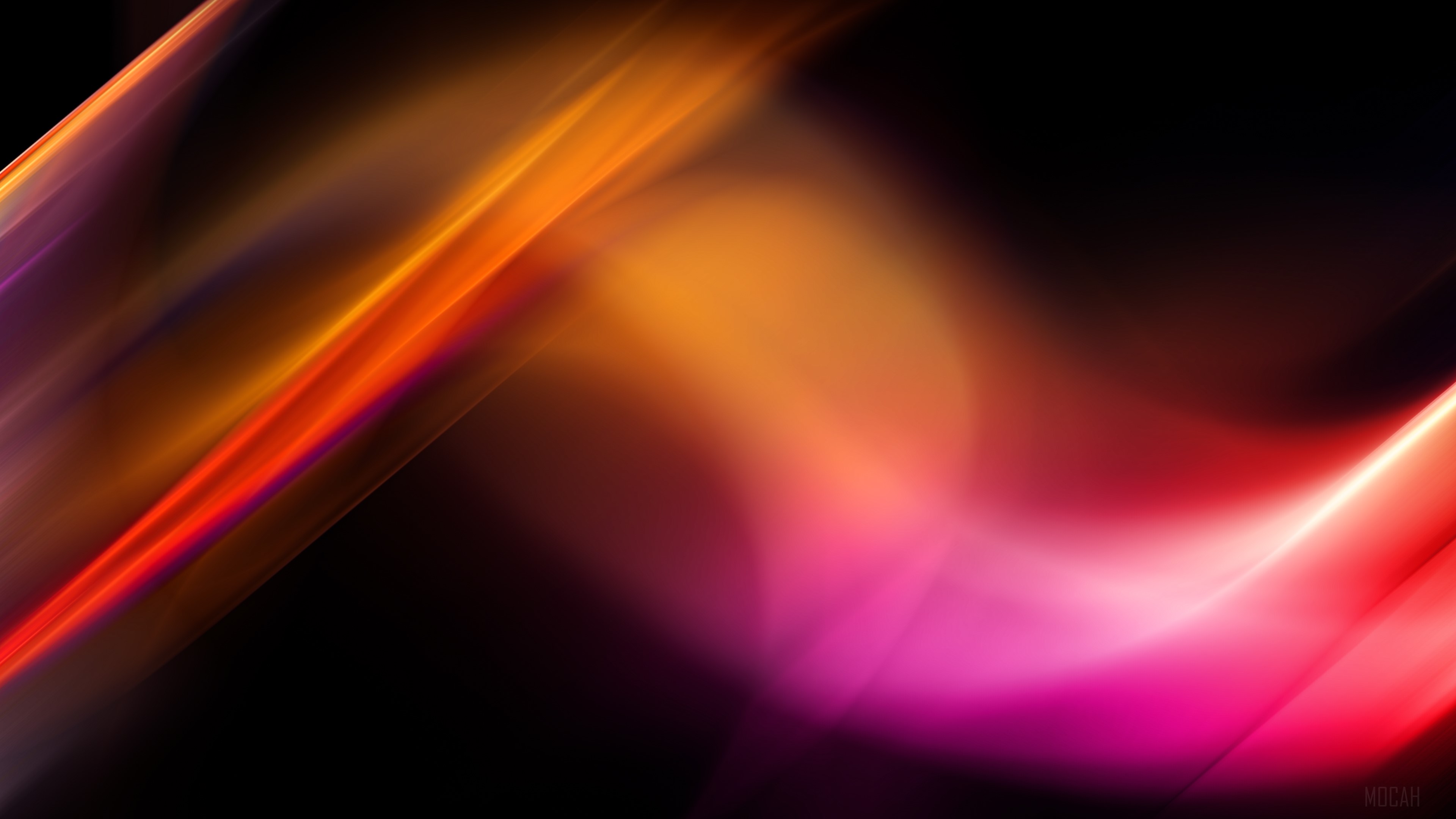 Abstract Orange and Pink Light Streaks 4K HD Wallpaper