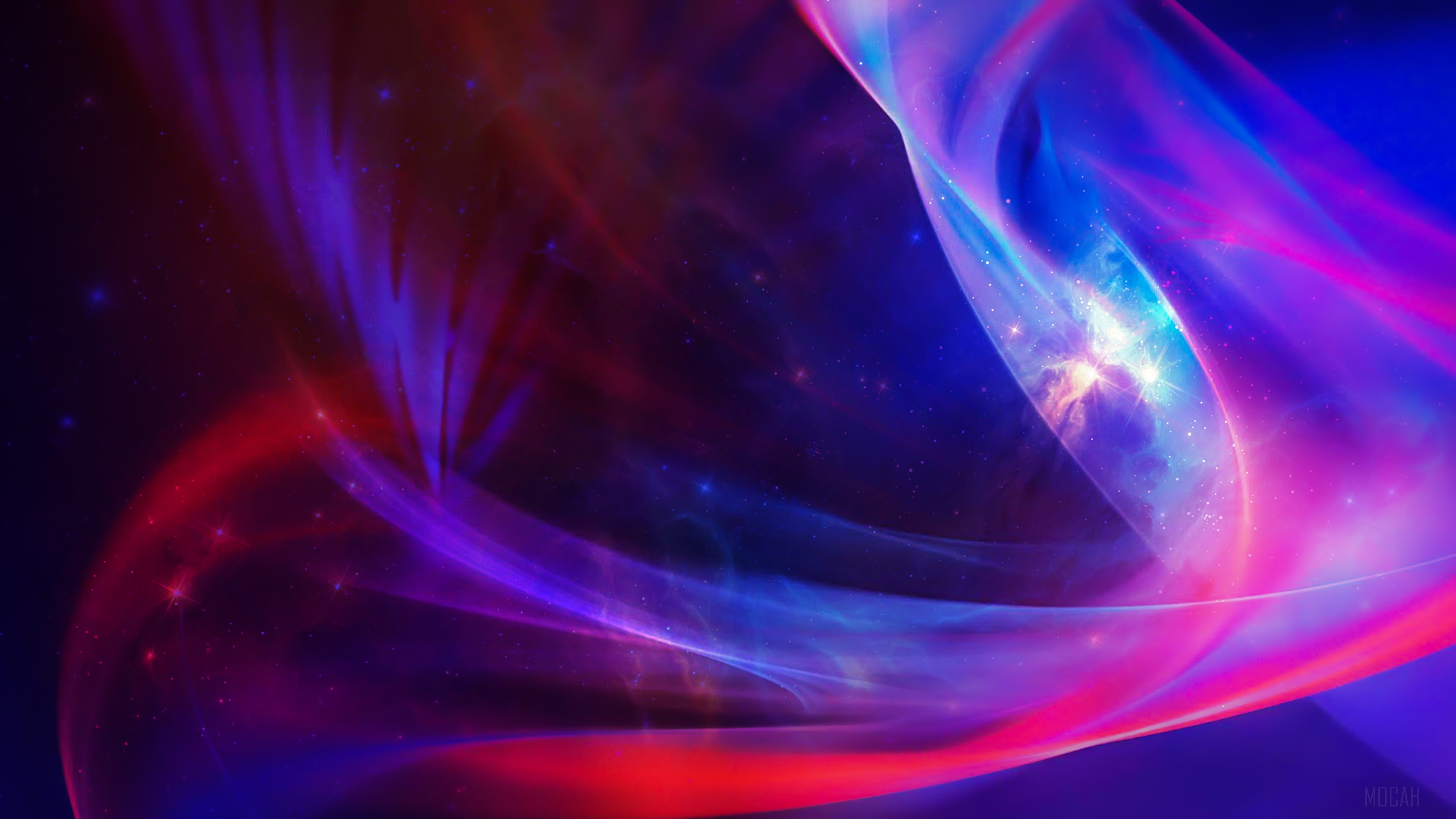 Abstract Cosmic Nebula with Swirling Lights 4K HD Wallpaper