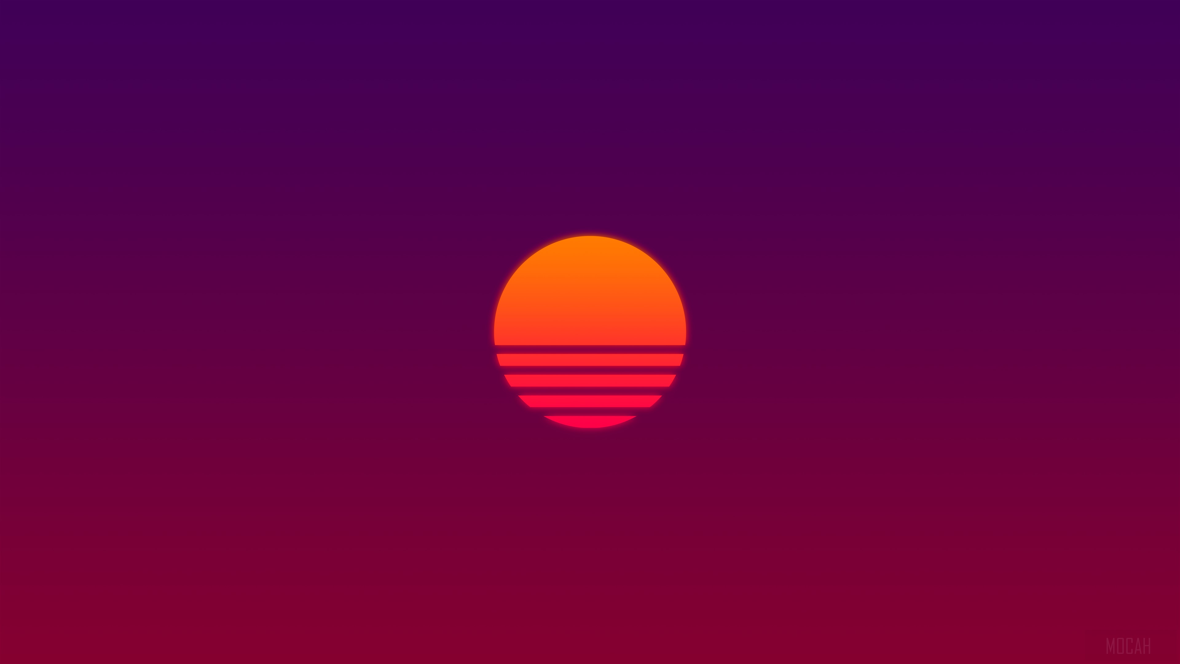 Abstract Sunset with Retro Lines 4K HD Wallpaper
