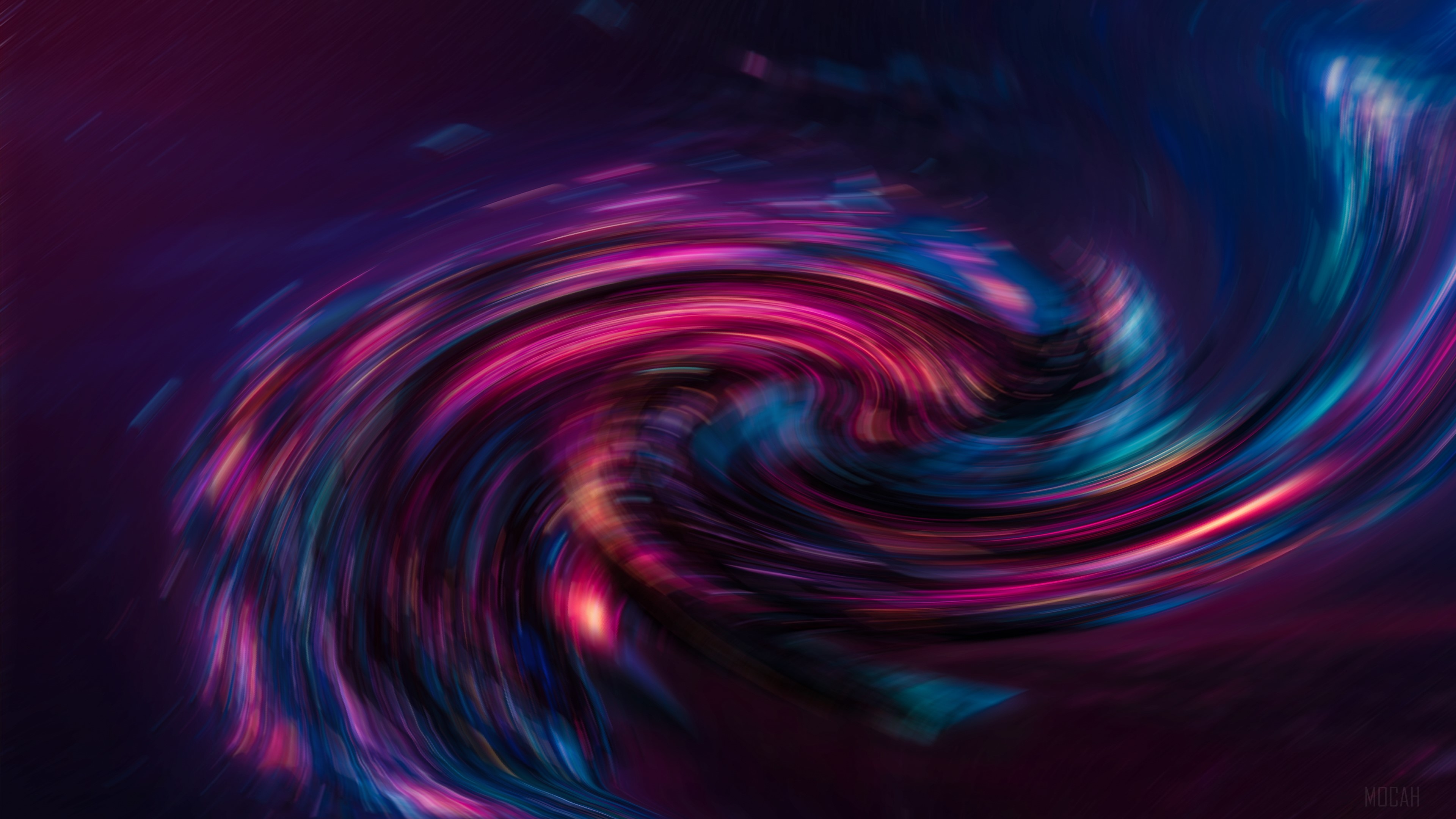 Abstract Swirl of Pink and Blue Light 4K HD Wallpaper