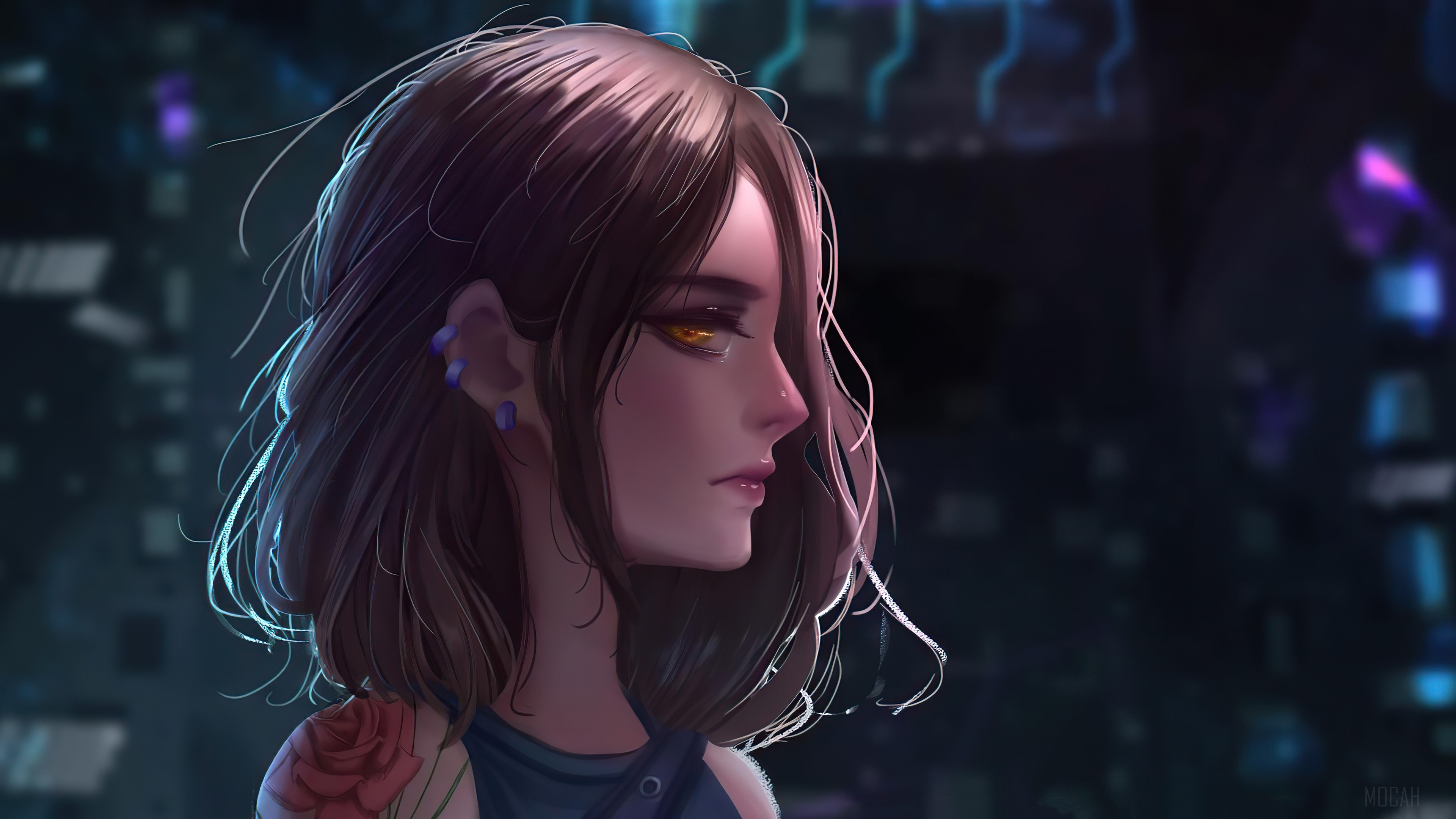 Lily from Cyberpunk Anime 4K HD Wallpaper