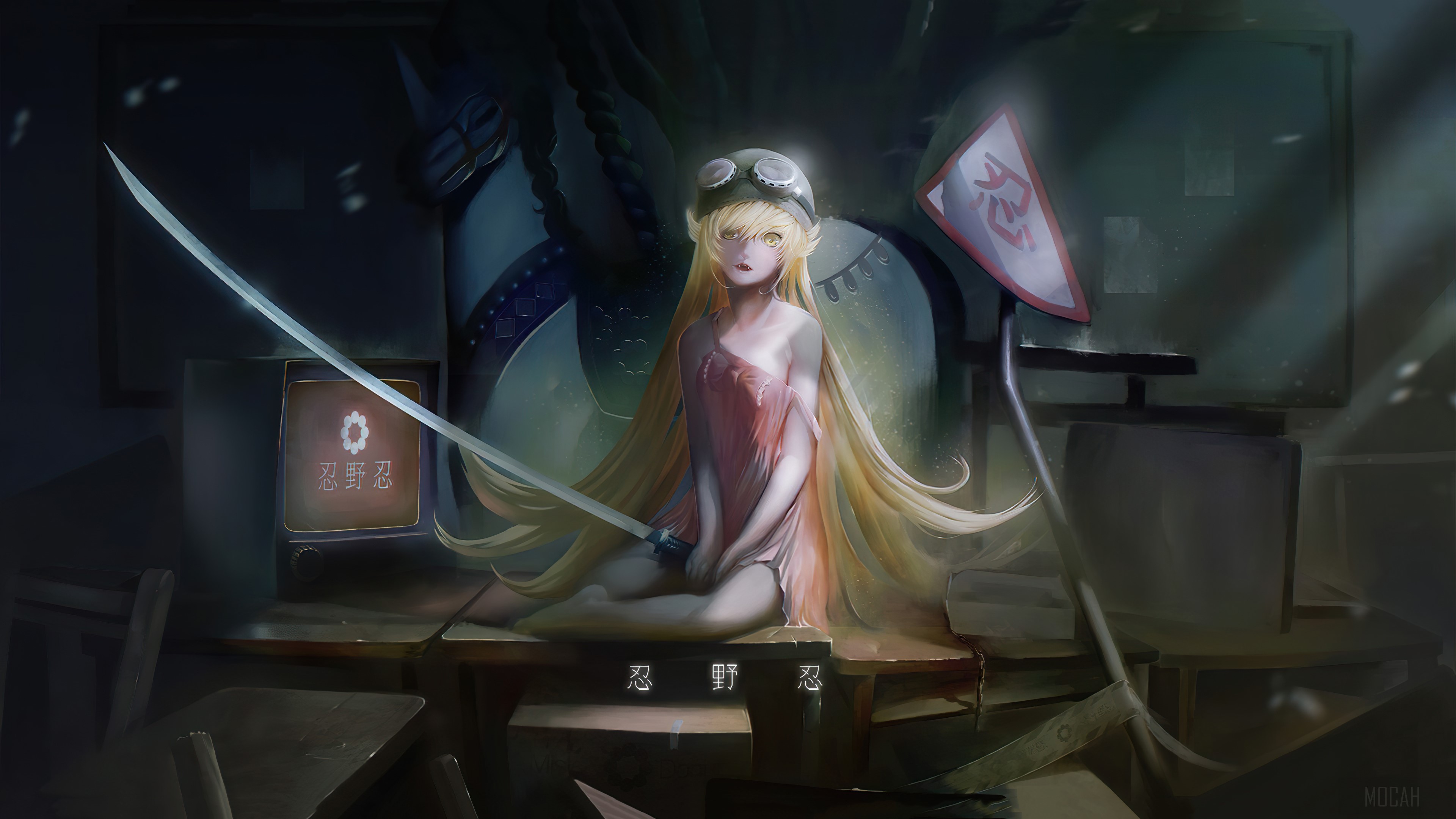 Oshino Shinobu from Monogatari Series 4K HD Wallpaper