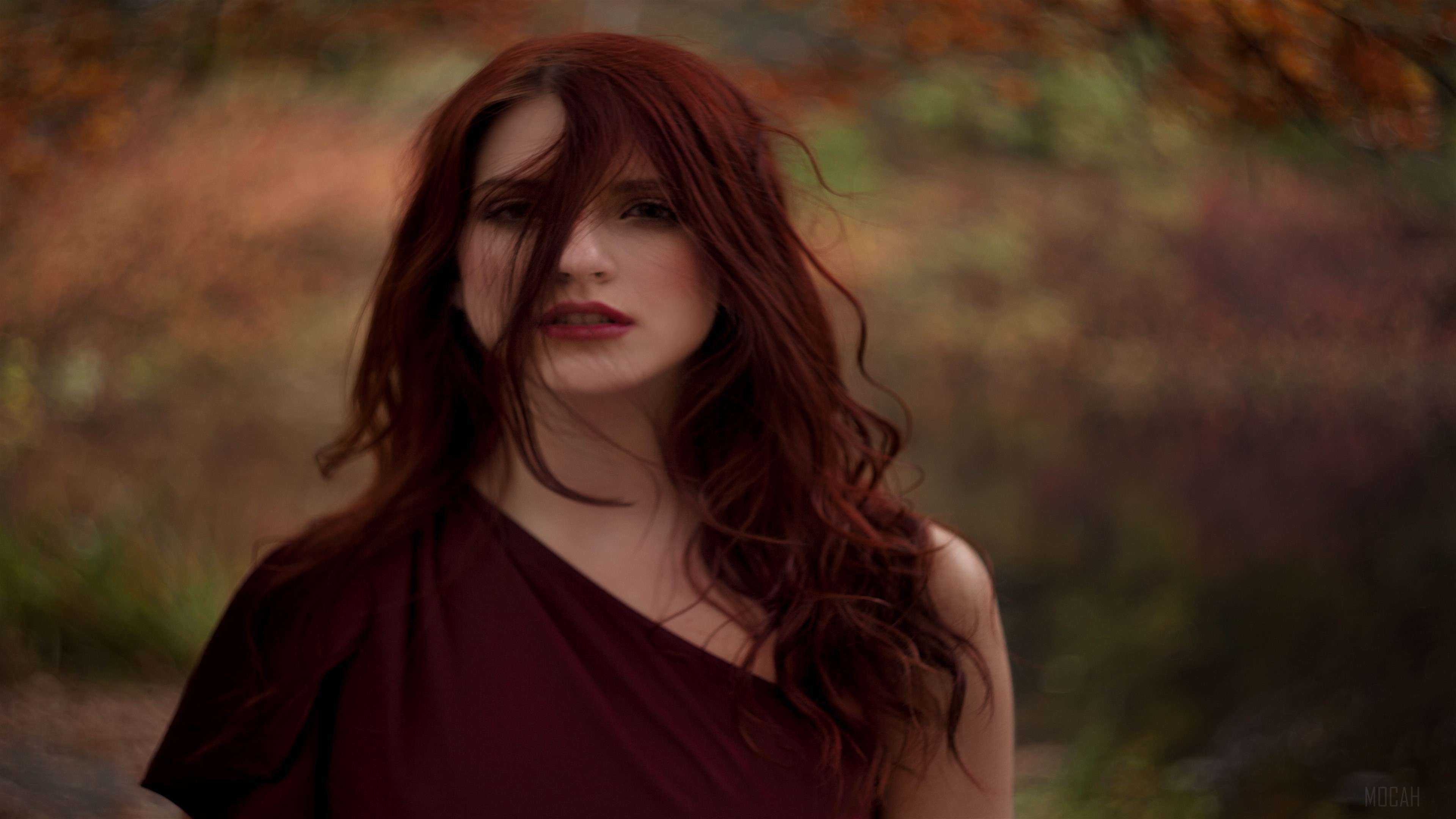 Redhead Girl Bokeh HD Wallpaper