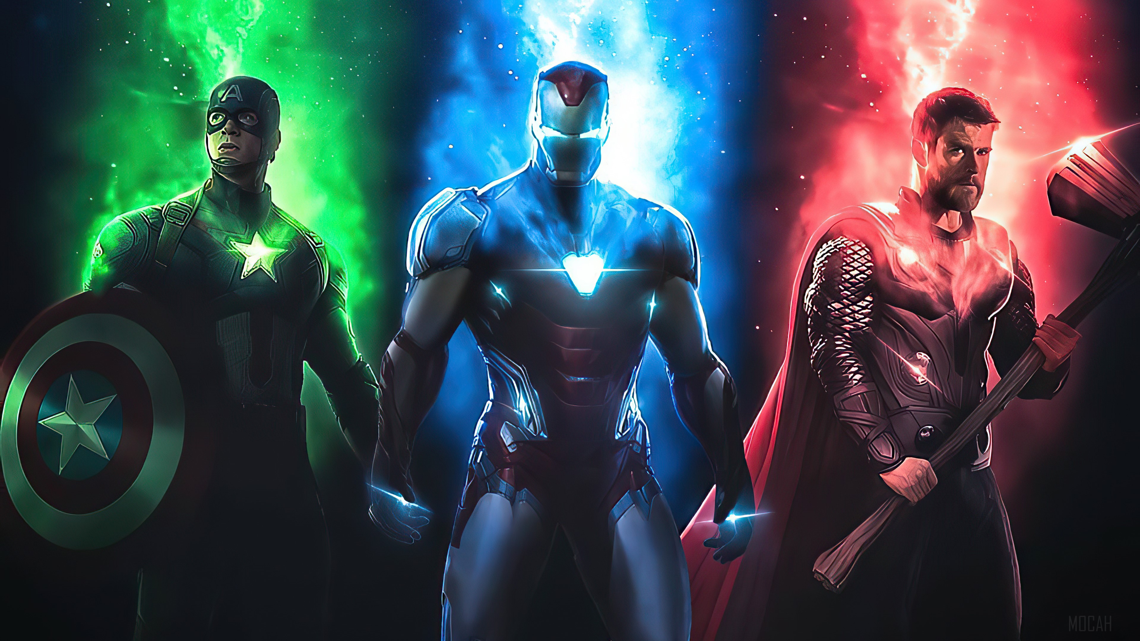 Captain America, Iron Man, and Thor in 4K HD Wallpaper