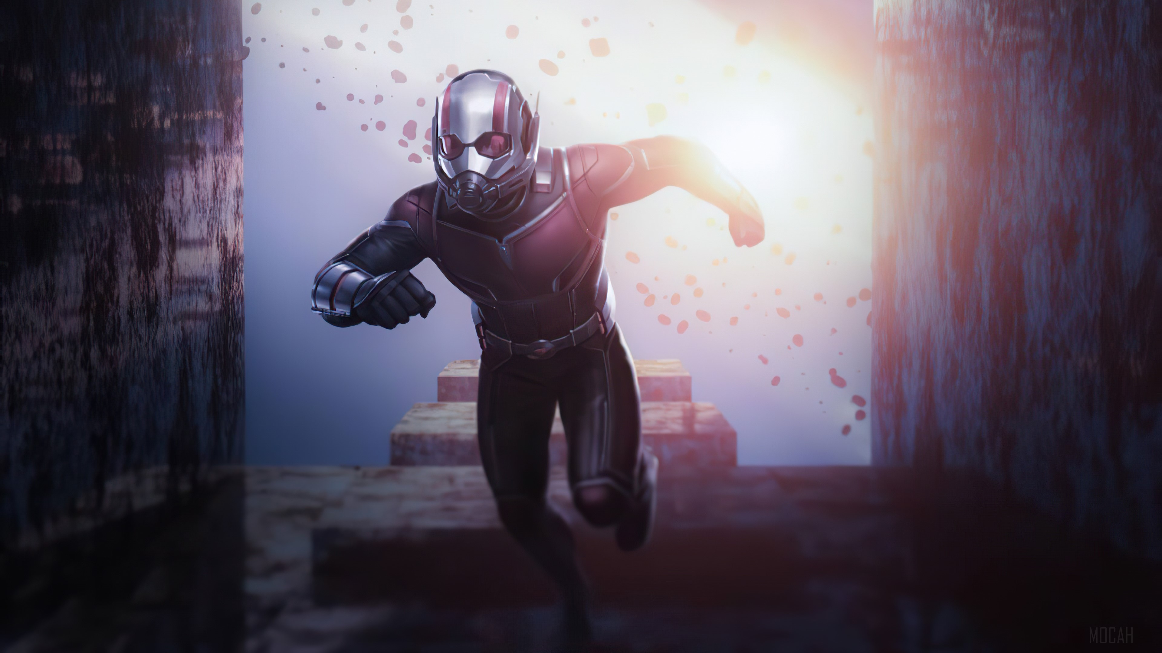 Ant-Man running in a surreal environment 4K HD Wallpaper