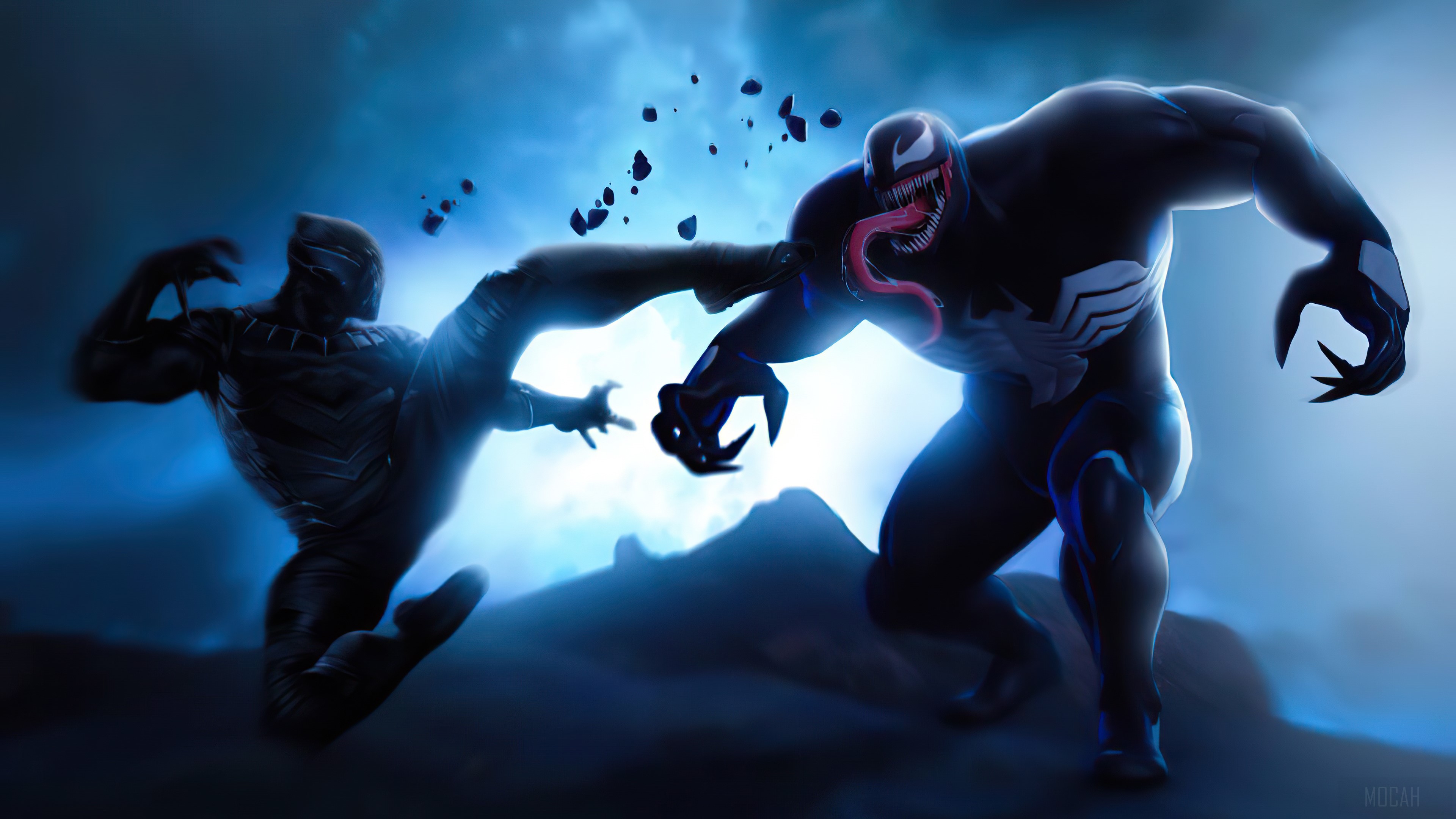 Black Panther vs. Venom 4K HD Wallpaper