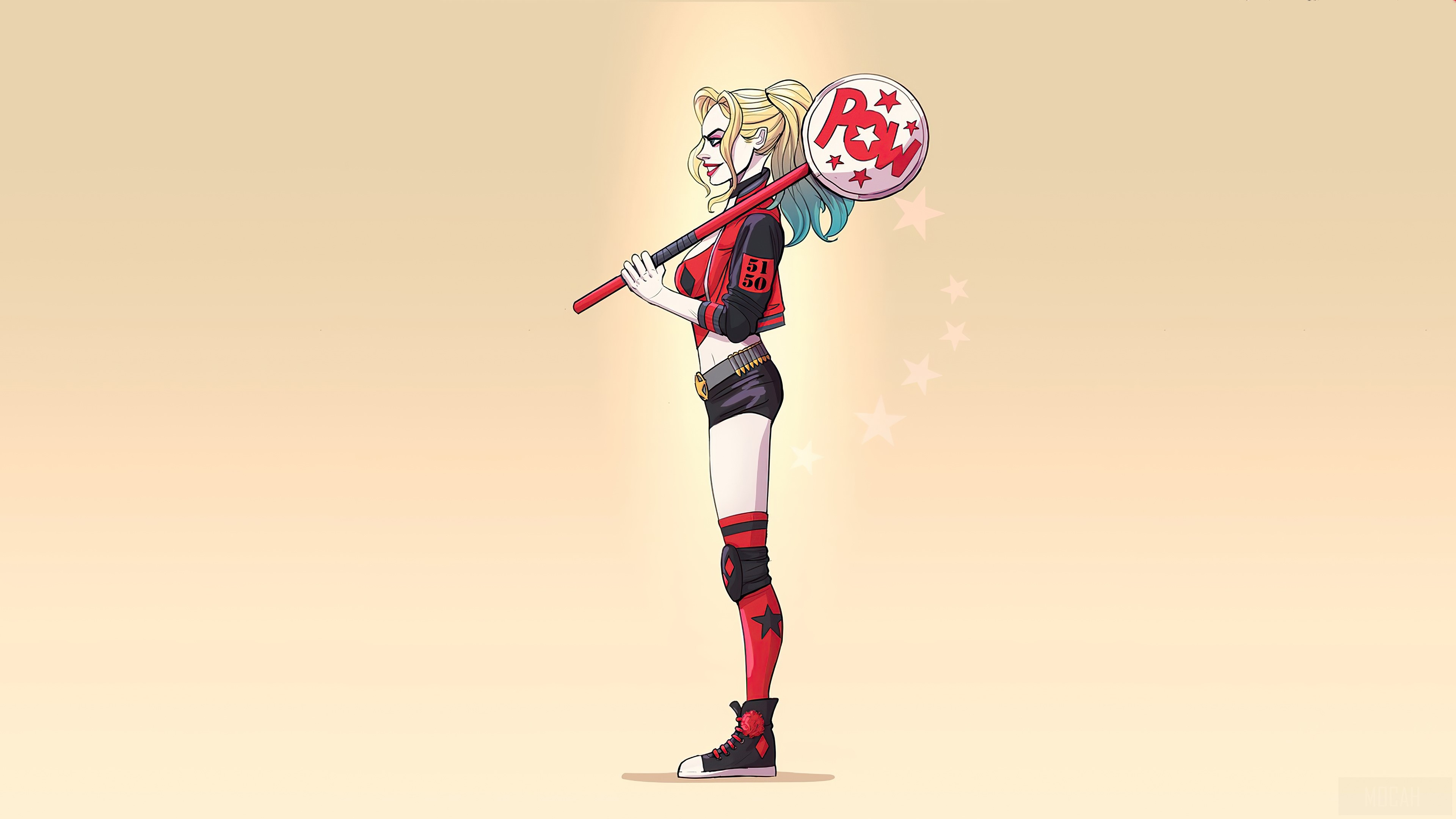 Harley Quinn with POW Hammer 4K HD Wallpaper