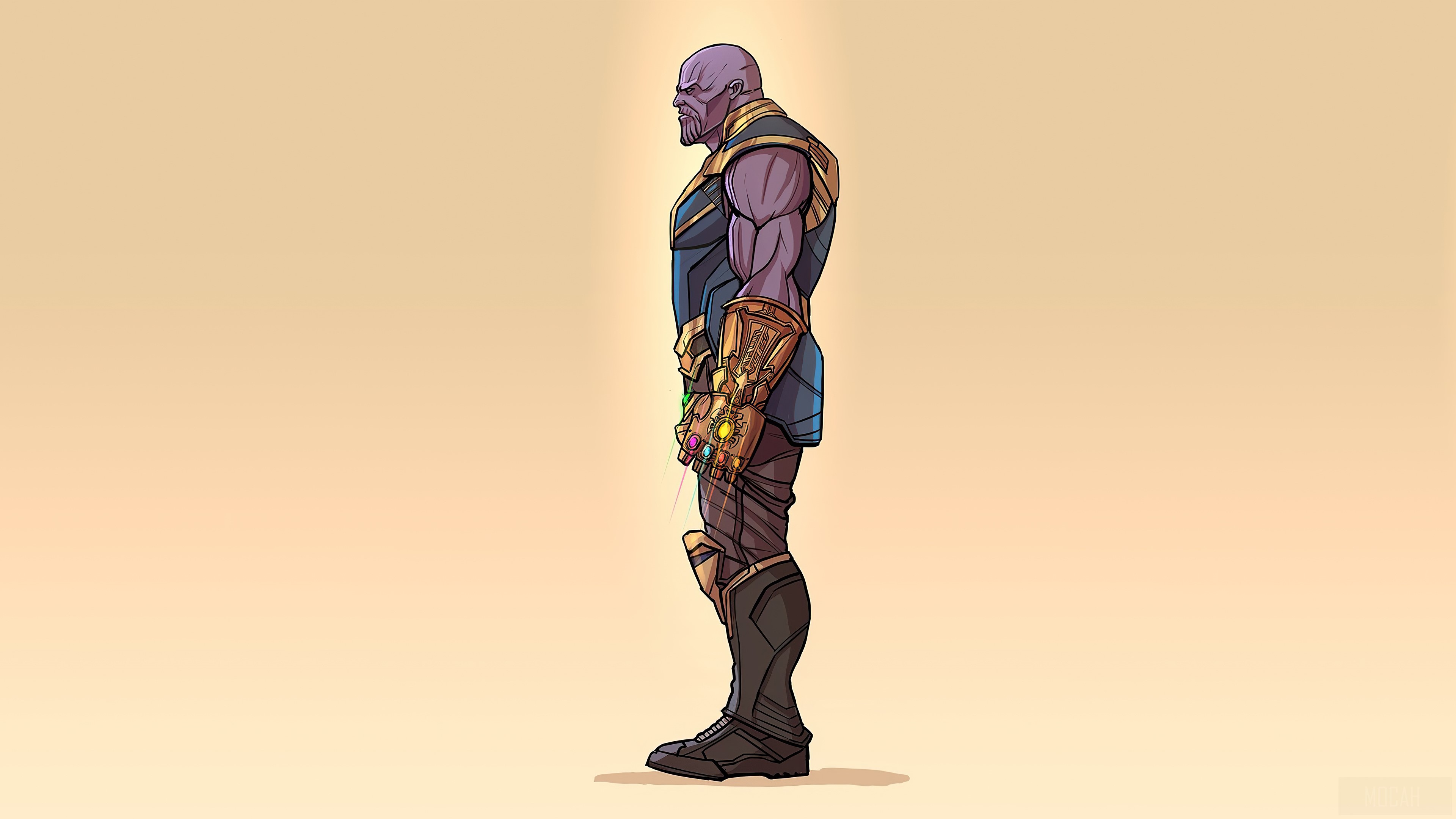 Thanos with Infinity Gauntlet Minimalism 4K HD Wallpaper