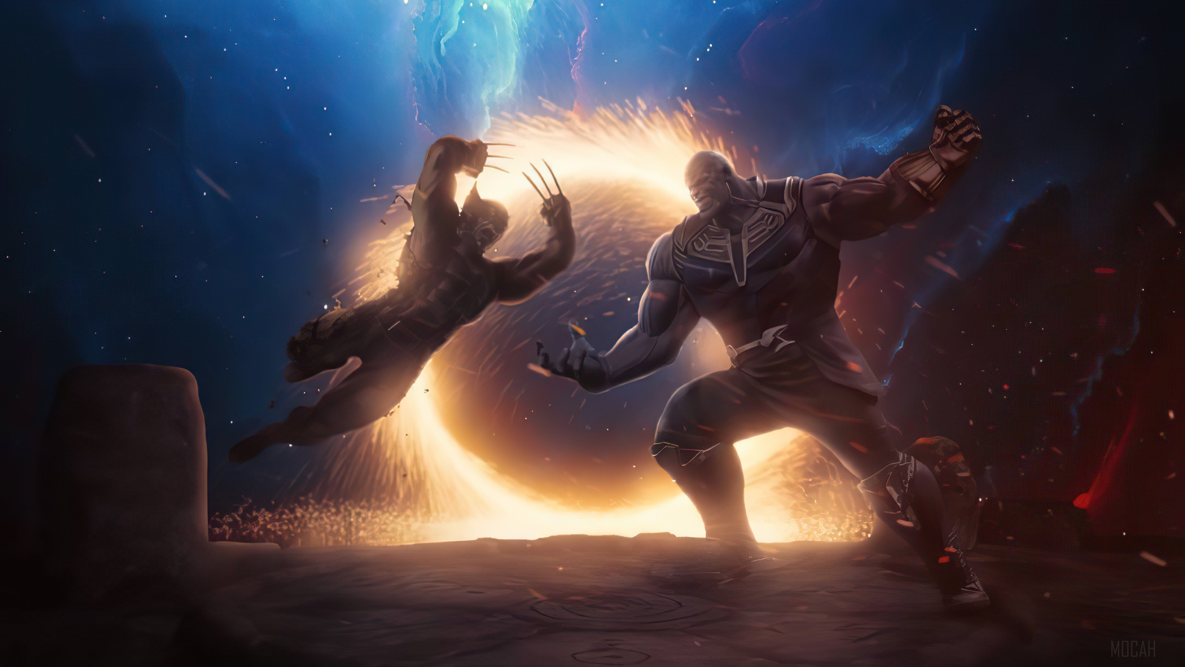 Thanos vs. Wolverine 4K HD Wallpaper