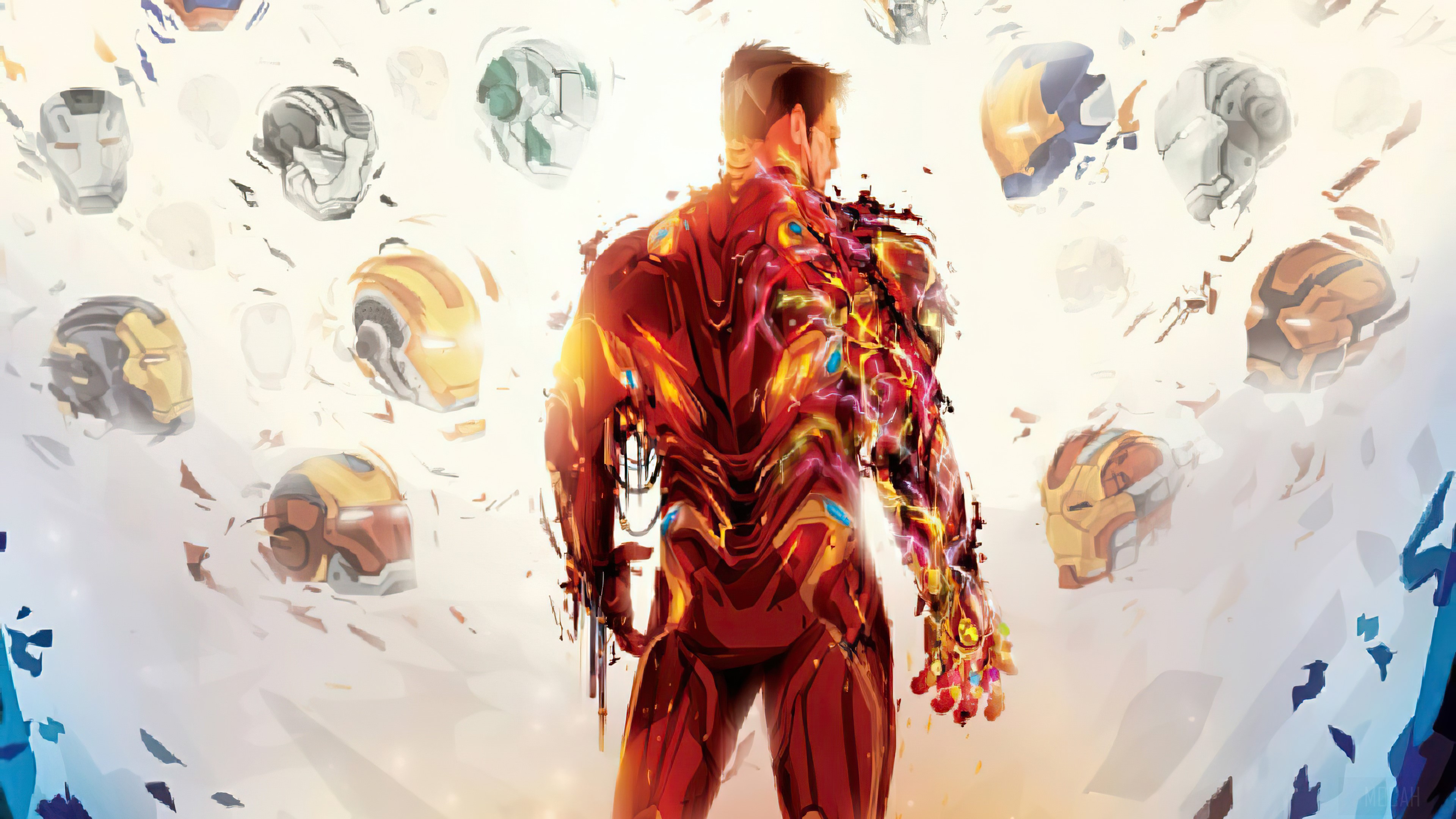 Iron Man with multiple suits 4K HD Wallpaper