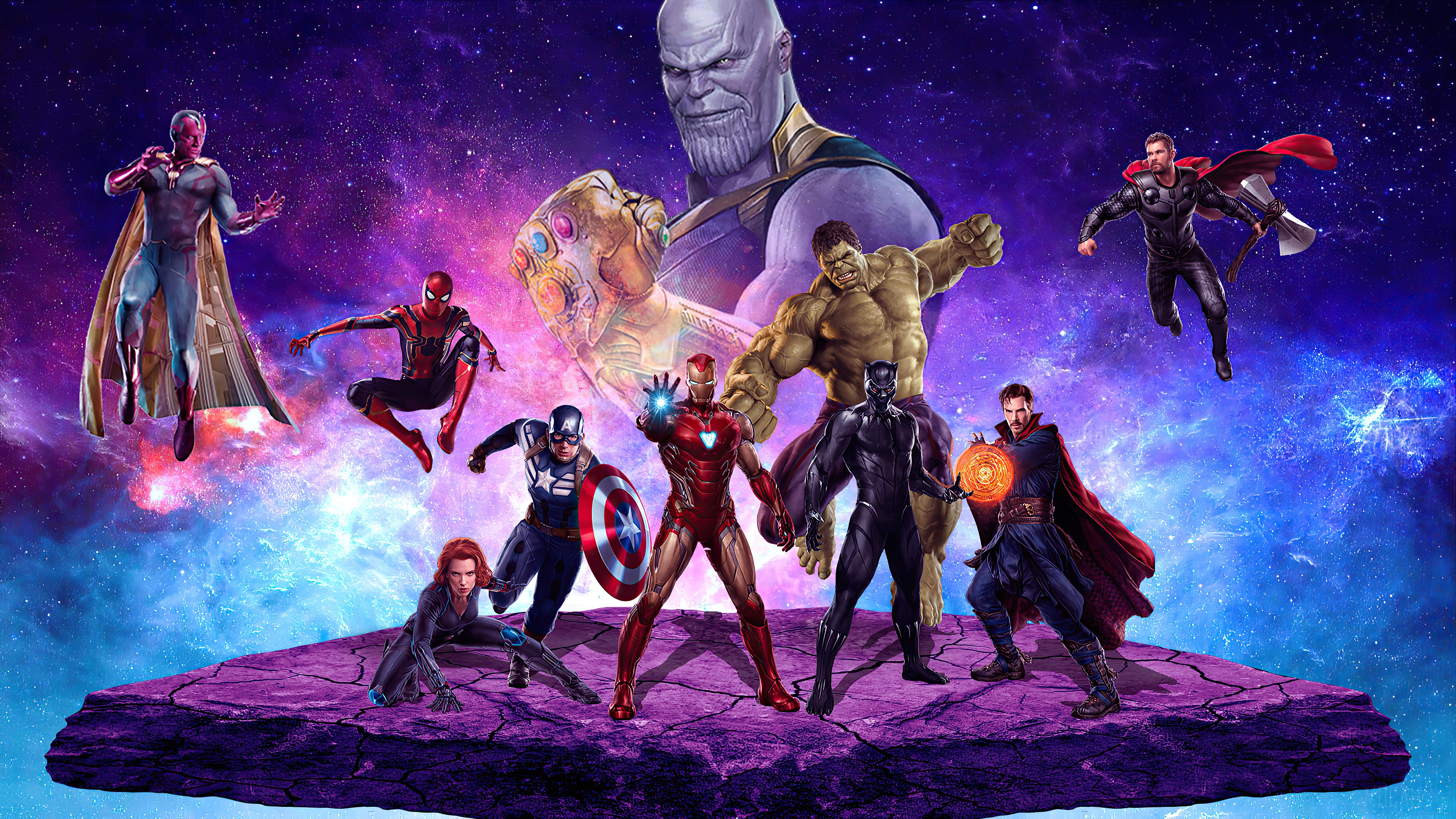 Avengers Assemble with Thanos 4K HD Wallpaper