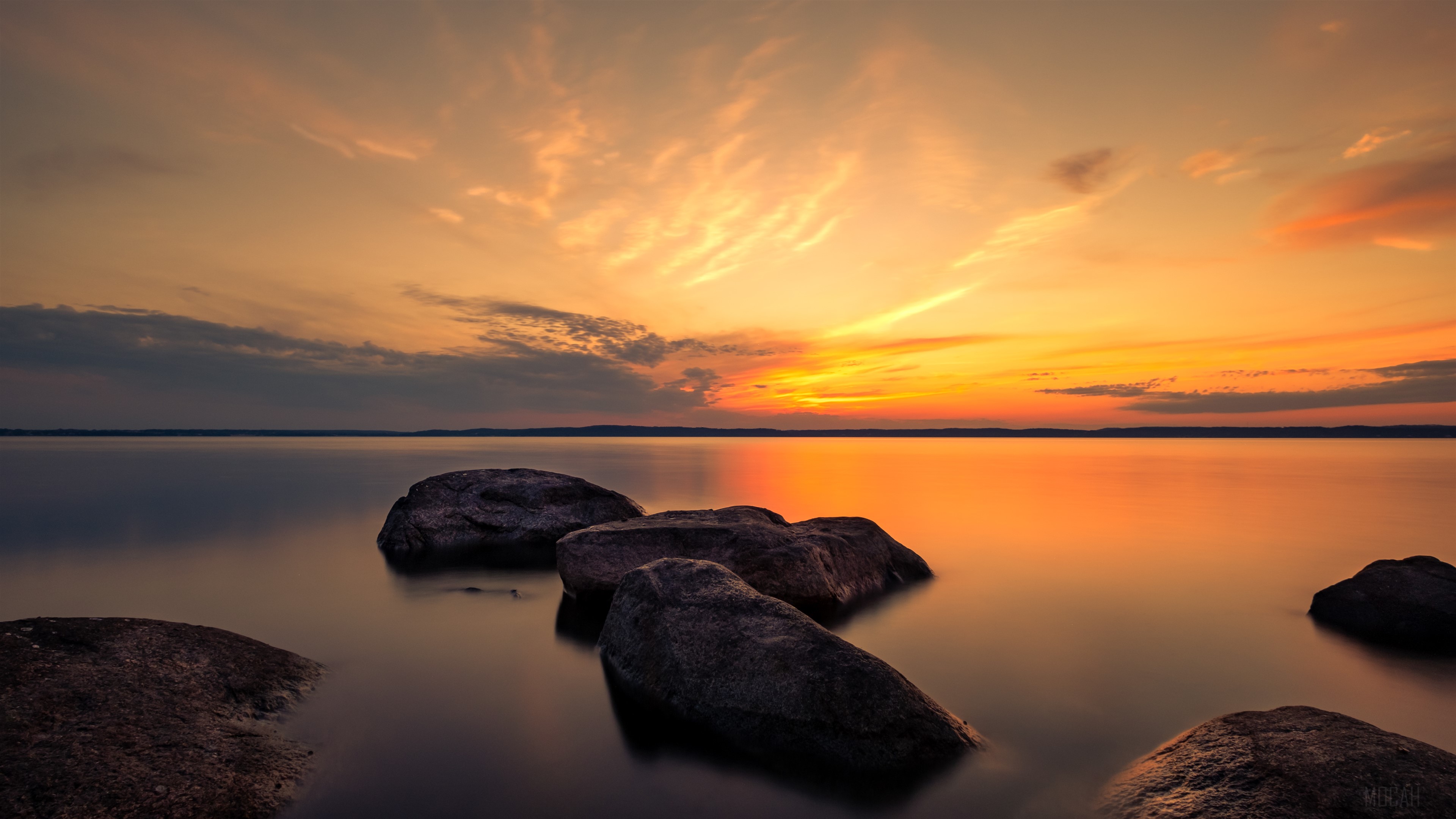 Summer Dusk Rocks HD Wallpaper