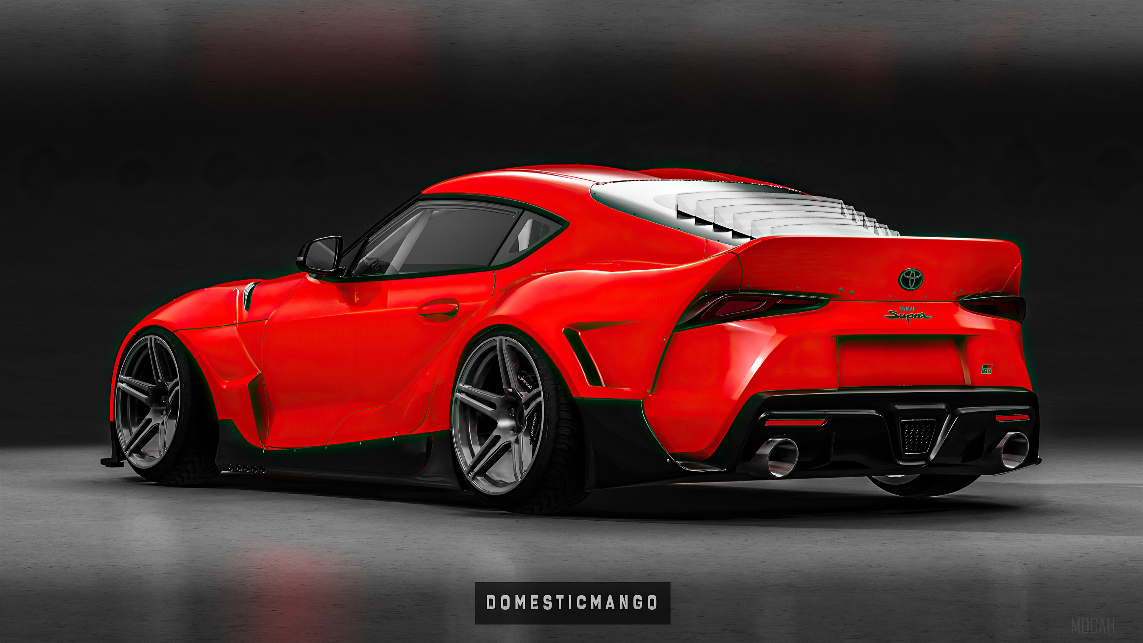 Red Toyota Supra GR Widebody Render 4K HD Wallpaper