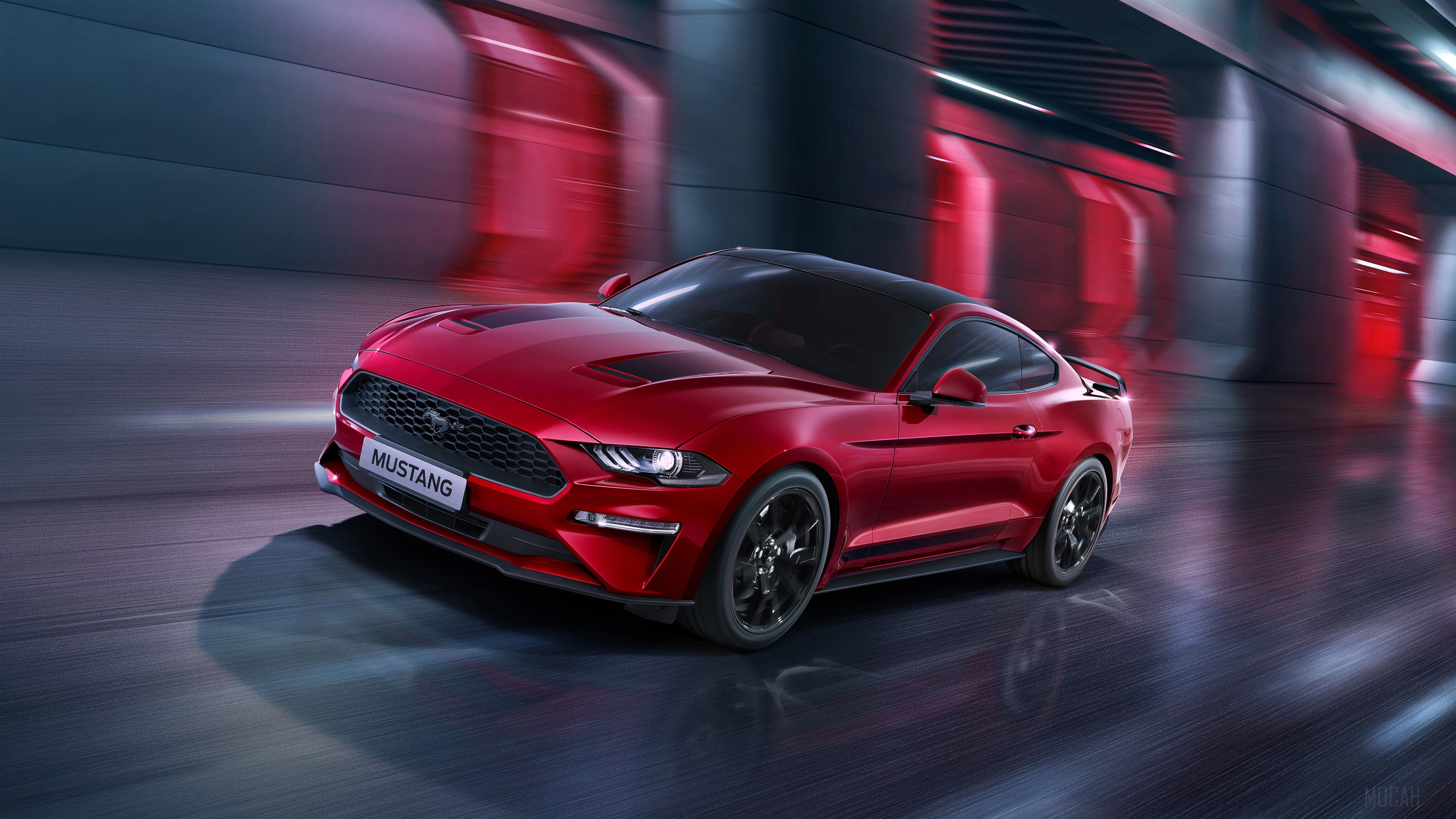 Red Ford Mustang Ecoboost 4K HD Wallpaper