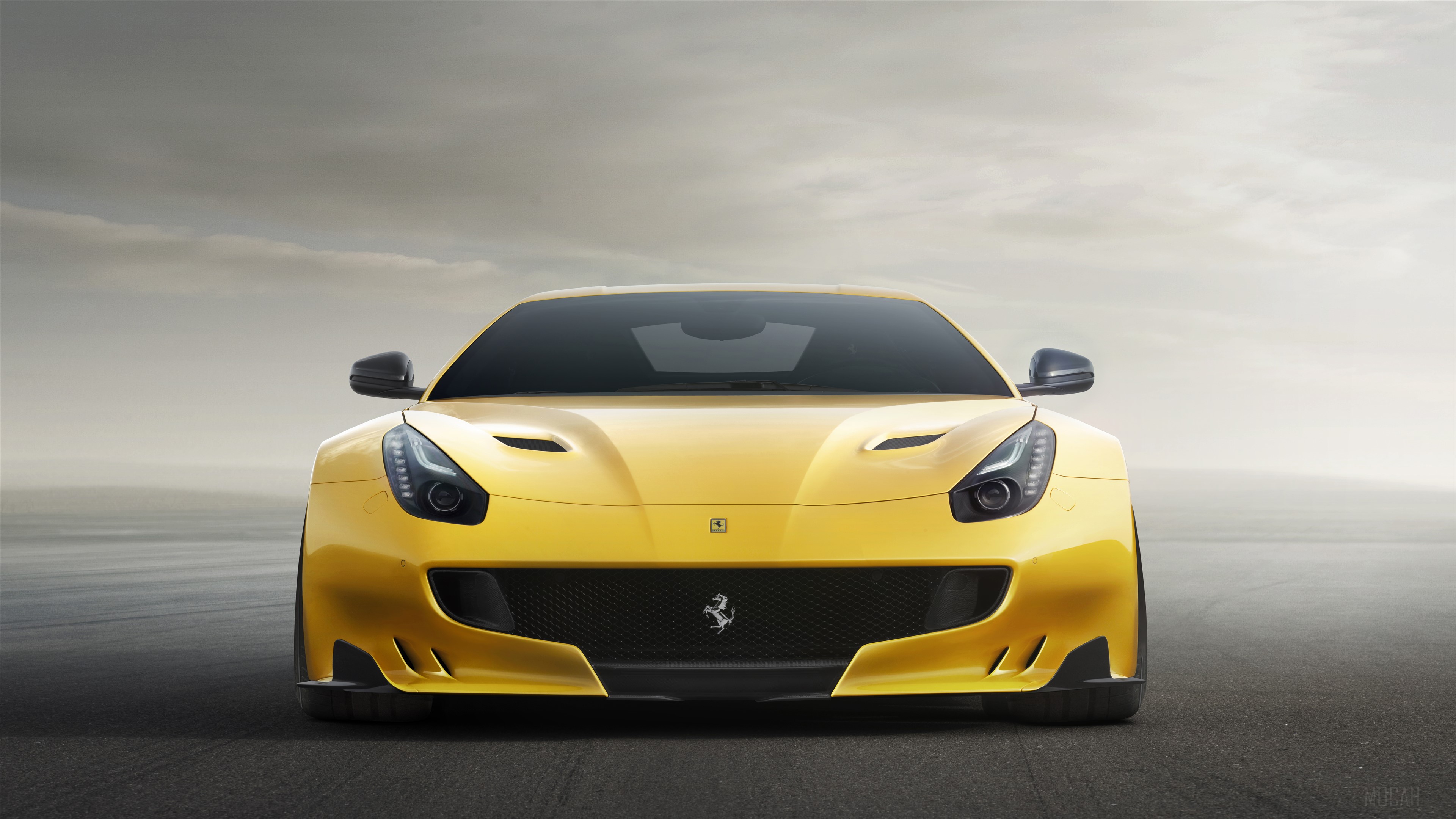 Yellow Ferrari F12tdf 4K HD Wallpaper