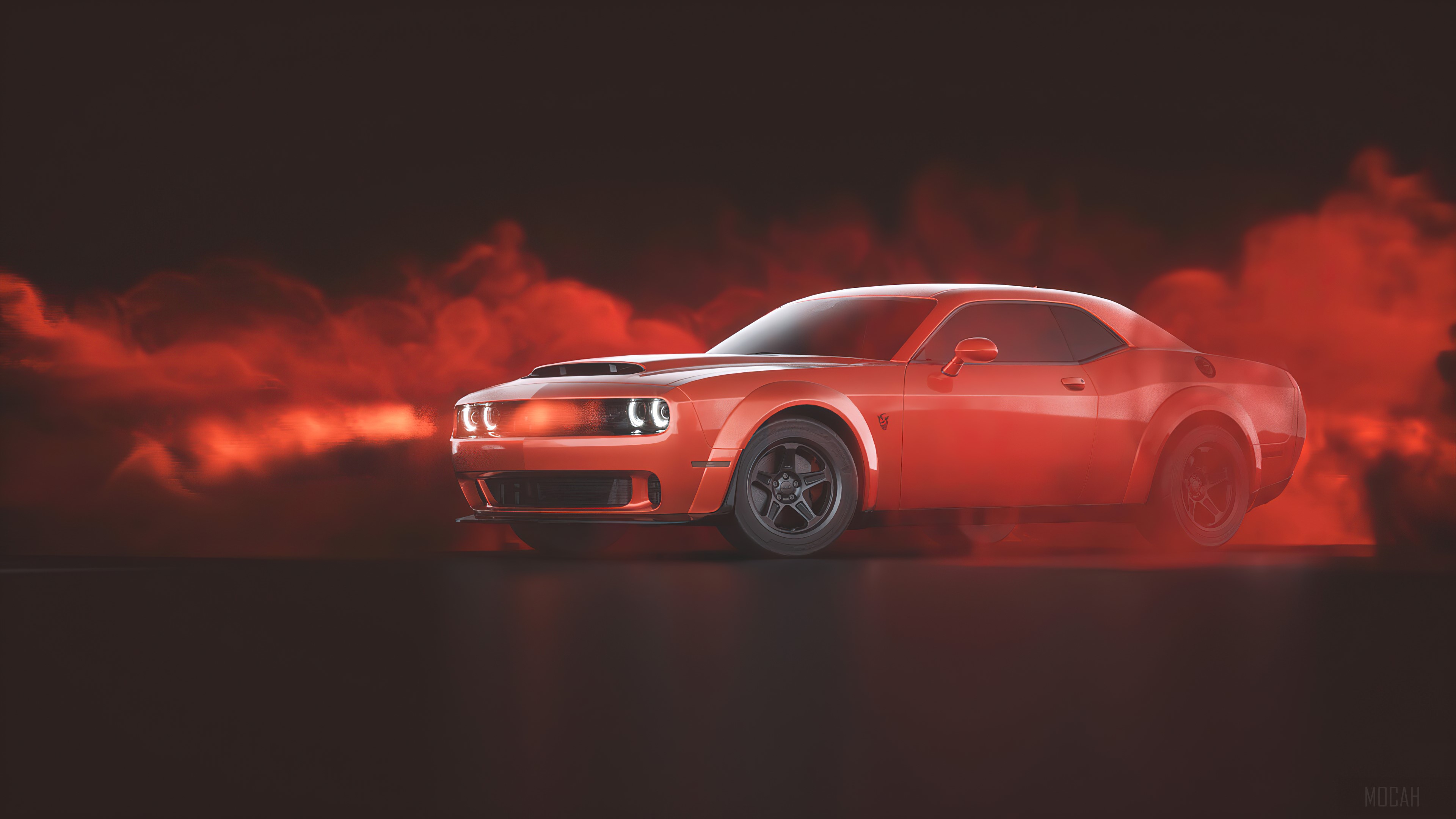 Red Dodge Challenger SRT Demon 4K HD Wallpaper
