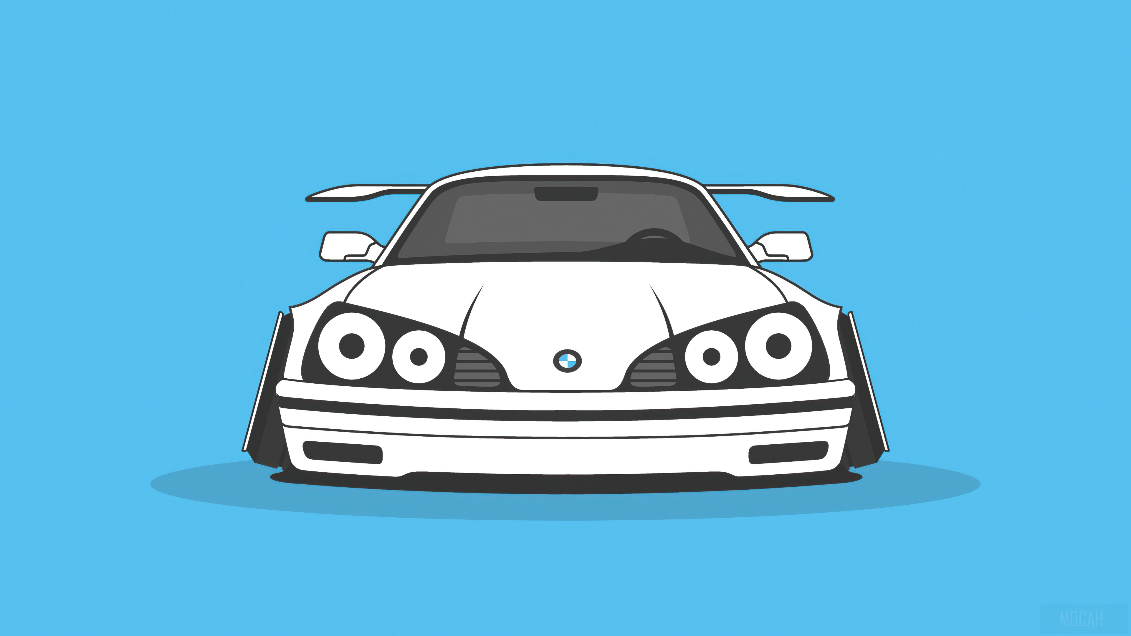 White BMW E36 M3 Illustration 4K HD Wallpaper