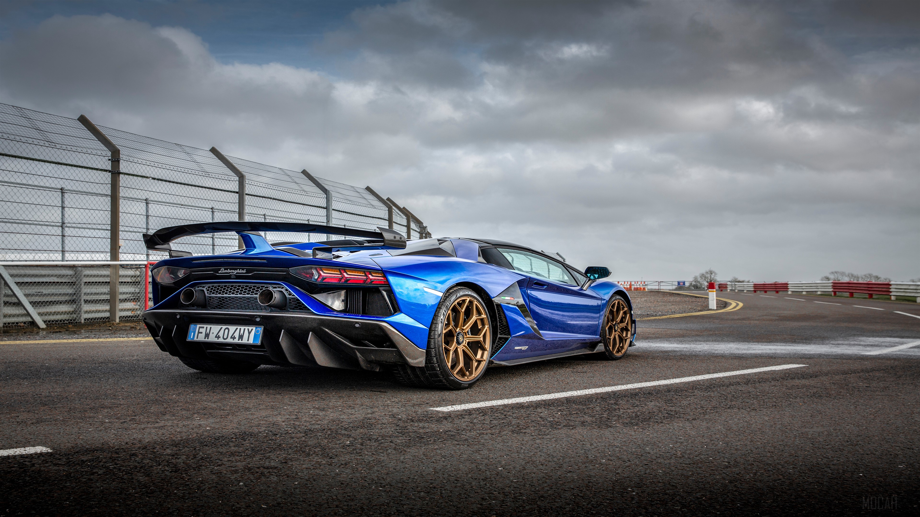 Blue Lamborghini Aventador SVJ Roadster 2020 4K HD Wallpaper