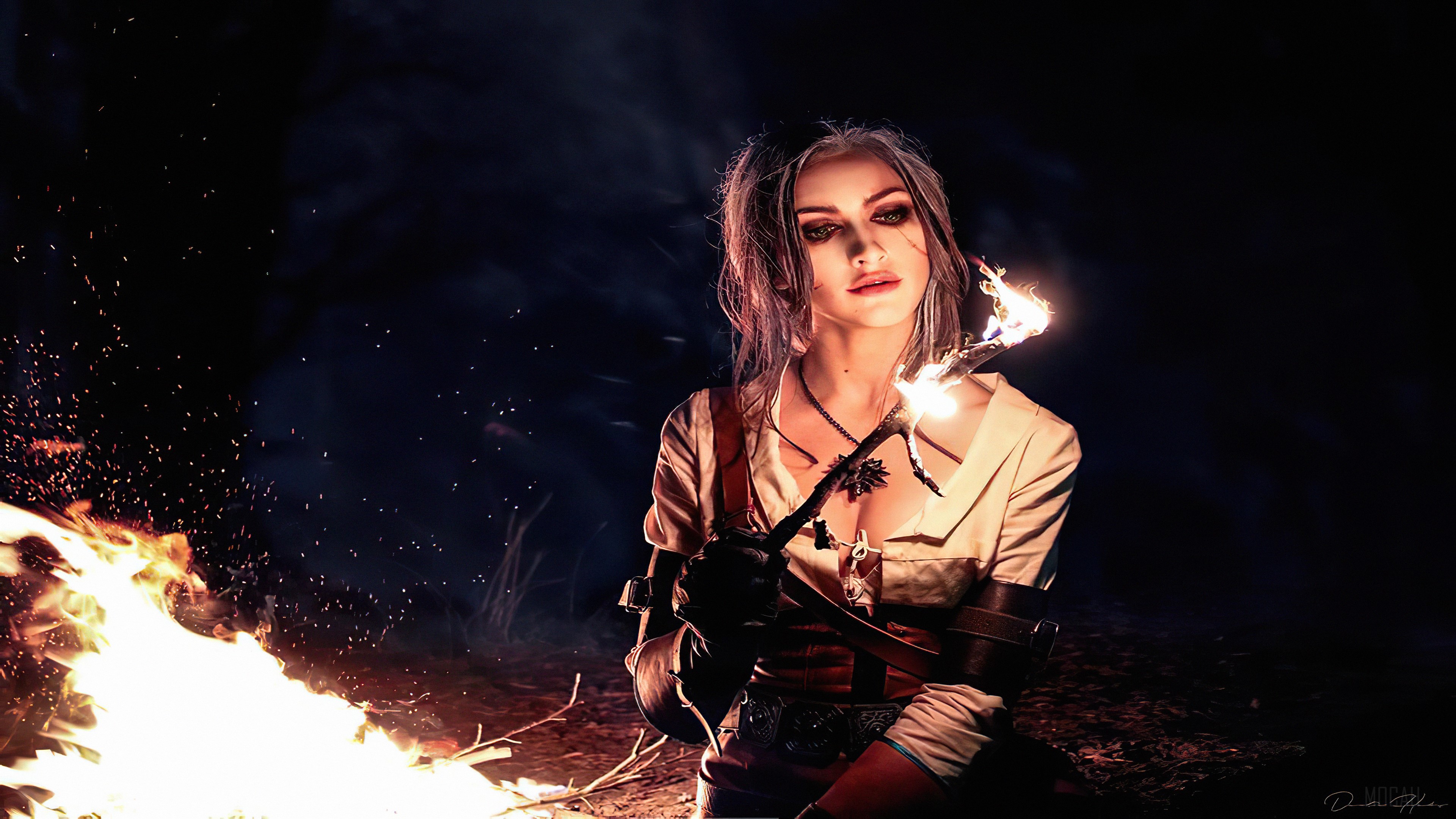 Ciri from The Witcher Cosplay 4K HD Wallpaper