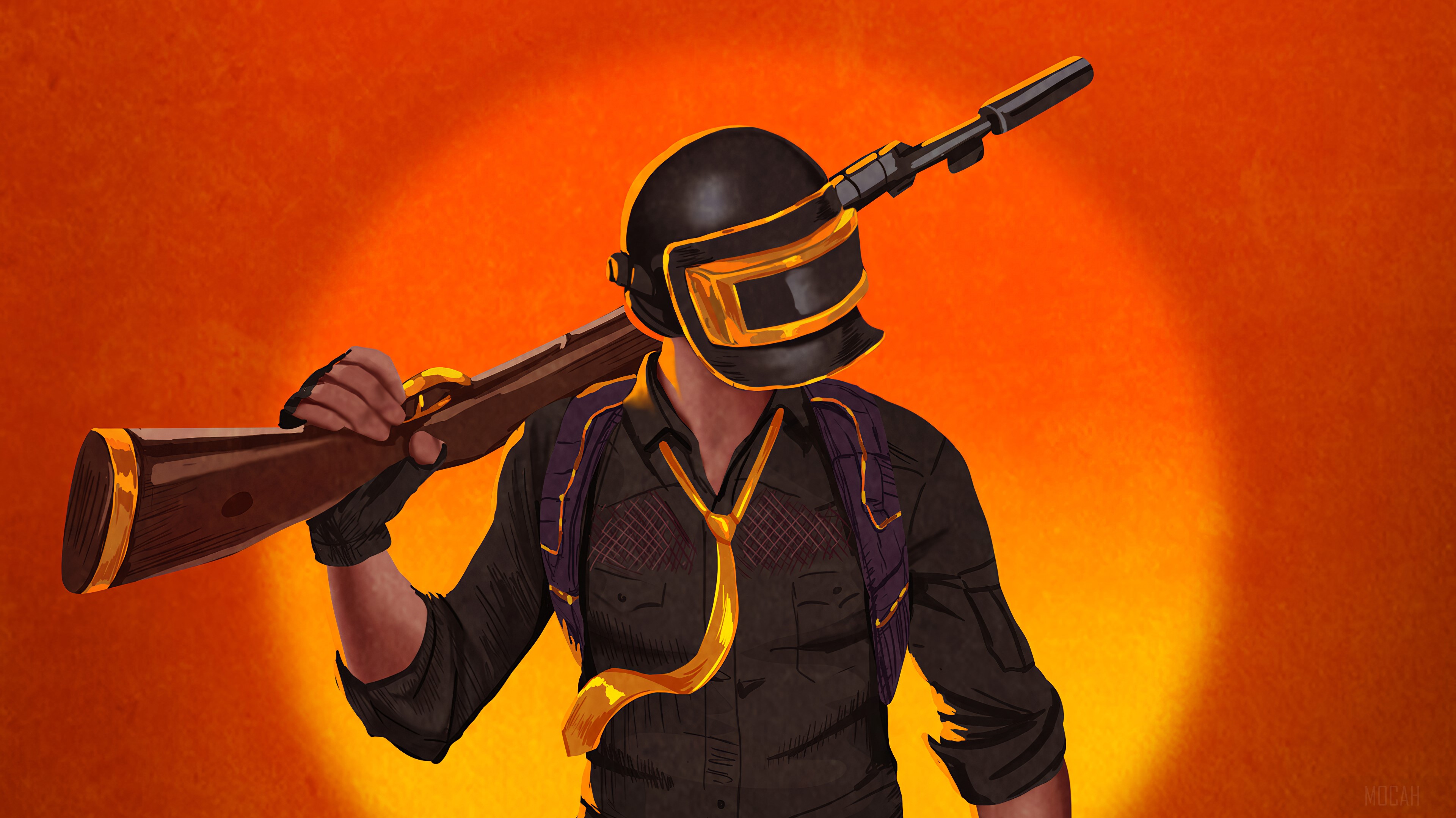 Player from PUBG with a rifle HD Wallpaper