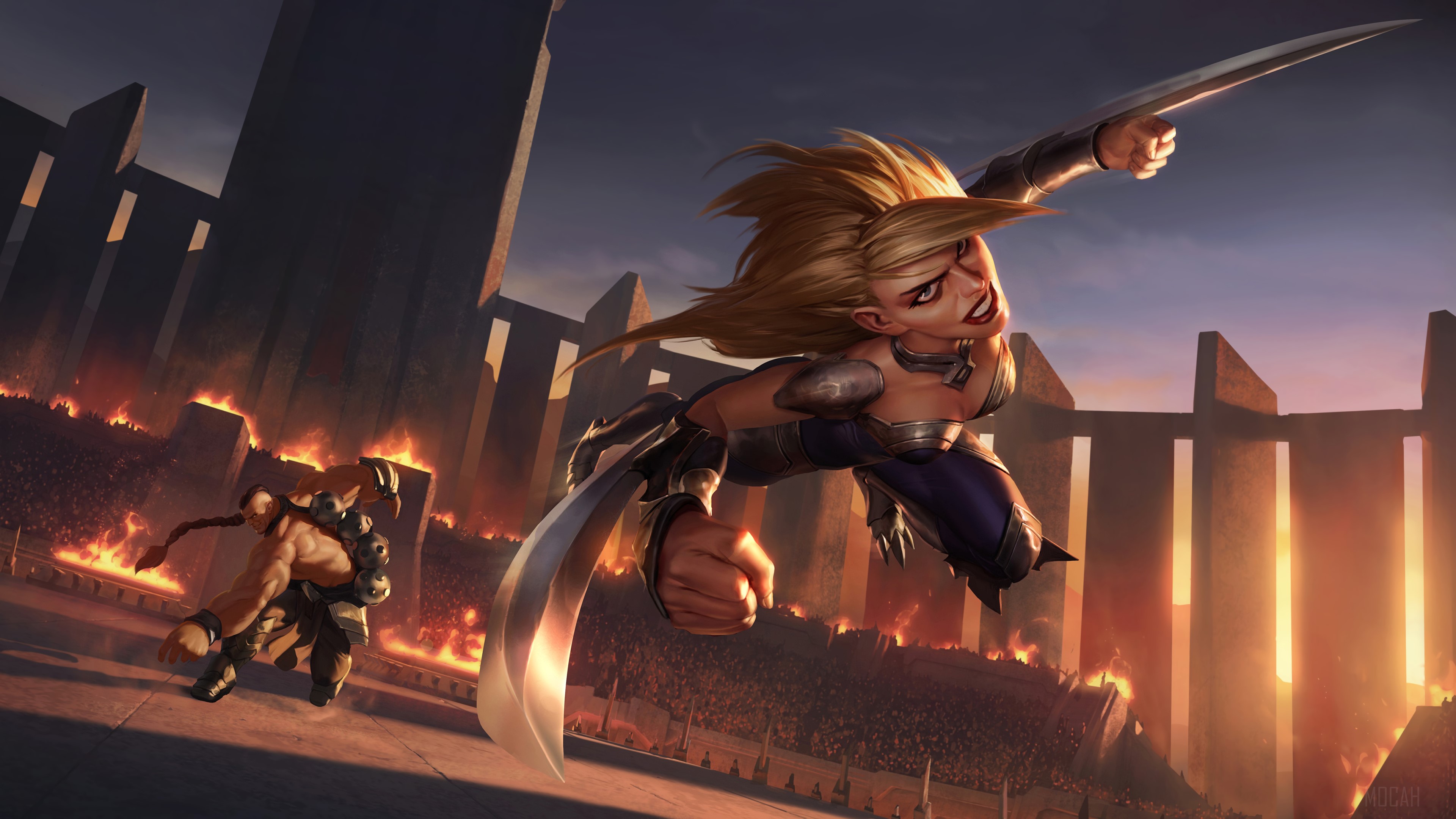 Katarina and Draven from League of Legends 4K HD Wallpaper