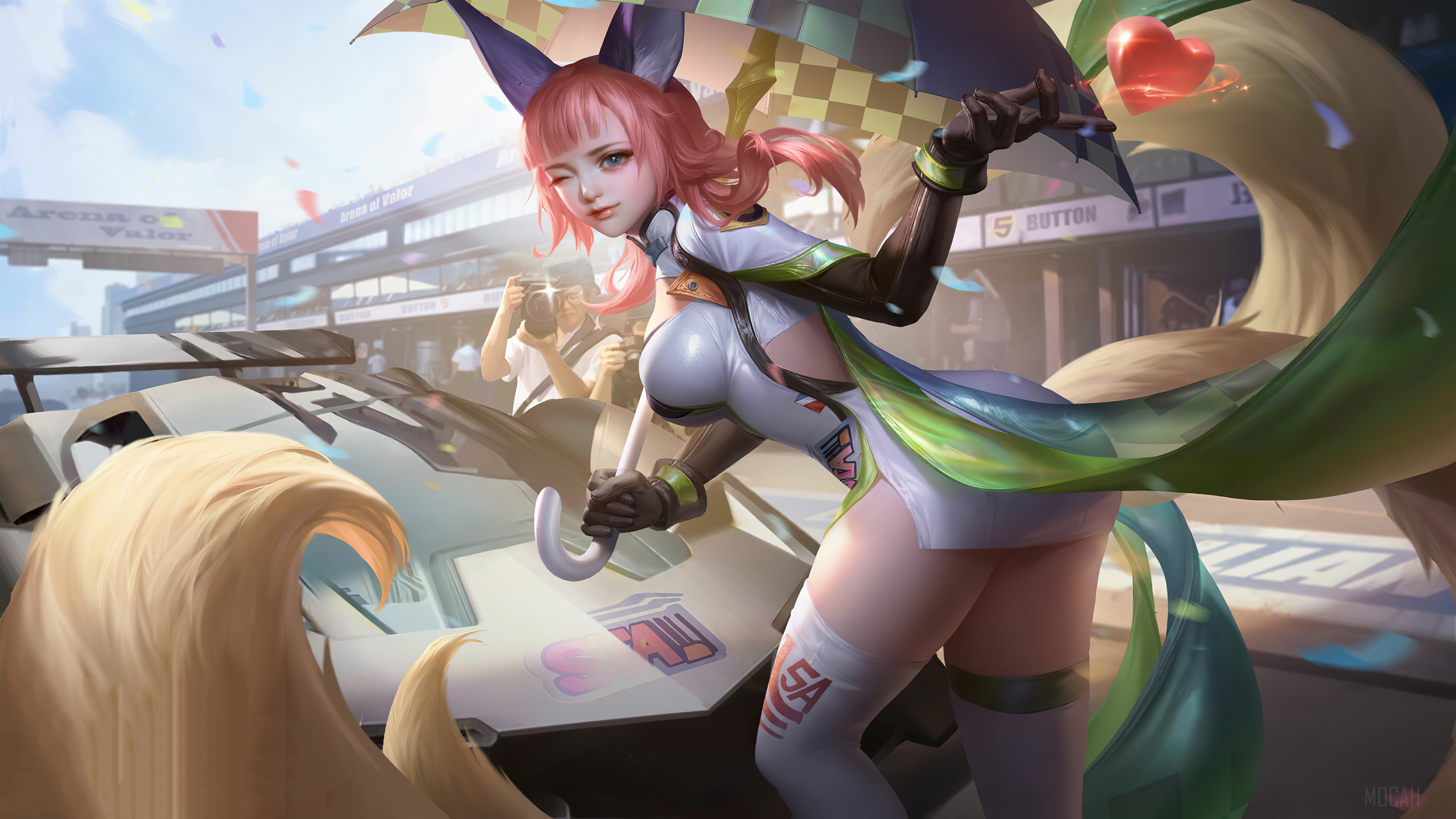 Character from Arena of Valor with racing theme HD Wallpaper
