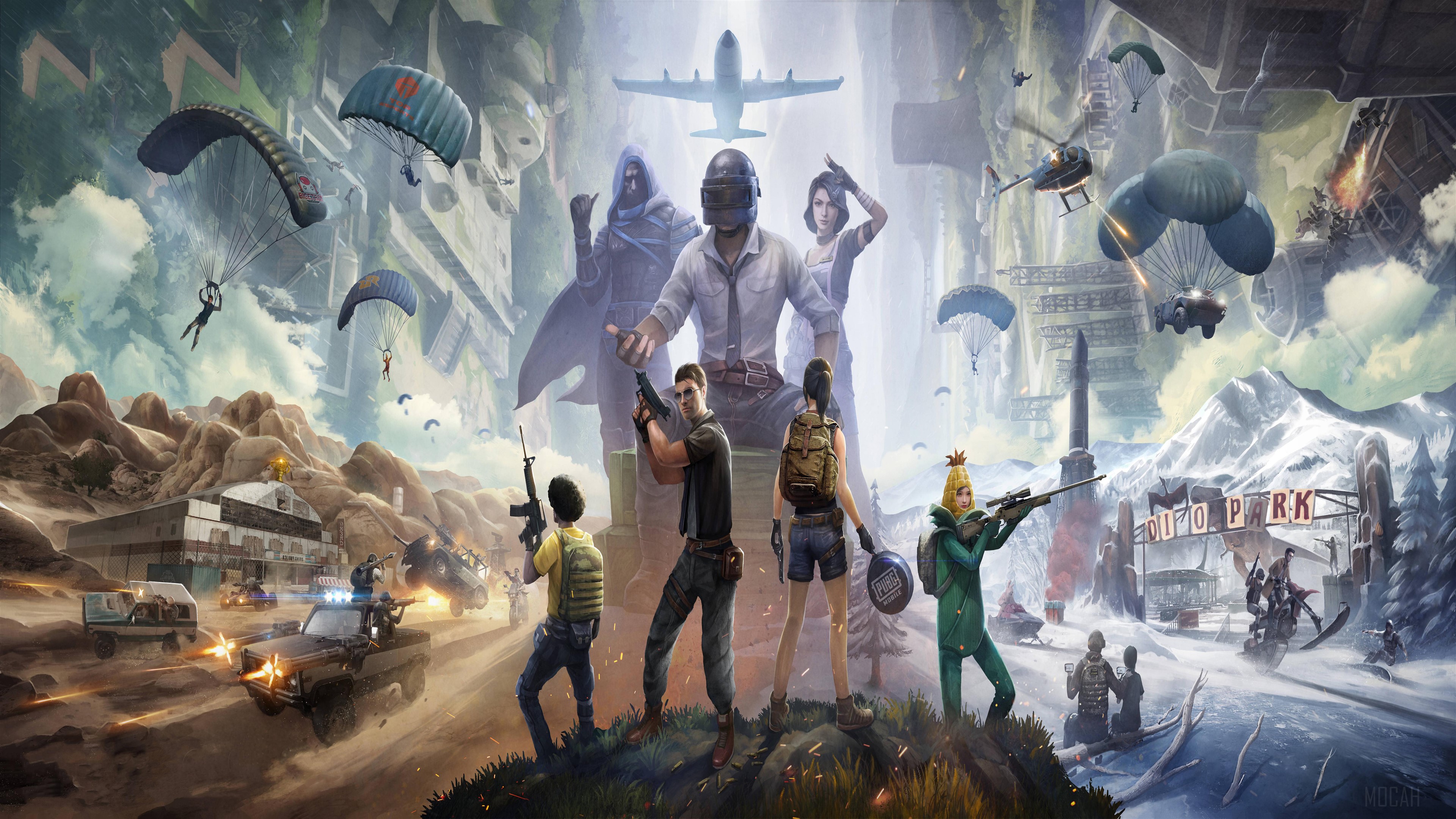 PUBG characters in a battle royale scene 4K HD Wallpaper