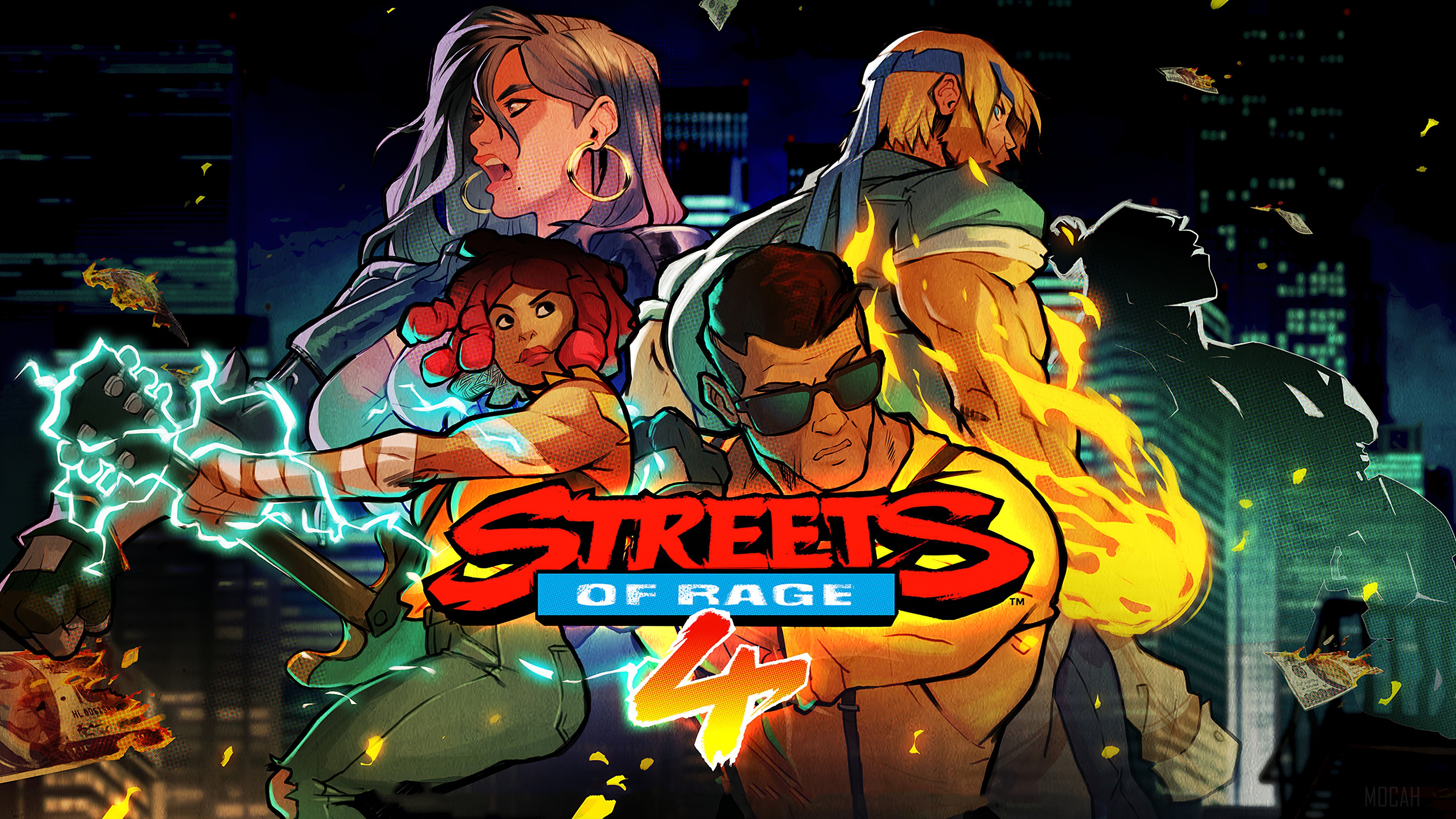 Streets of Rage 4 characters with logo HD Wallpaper