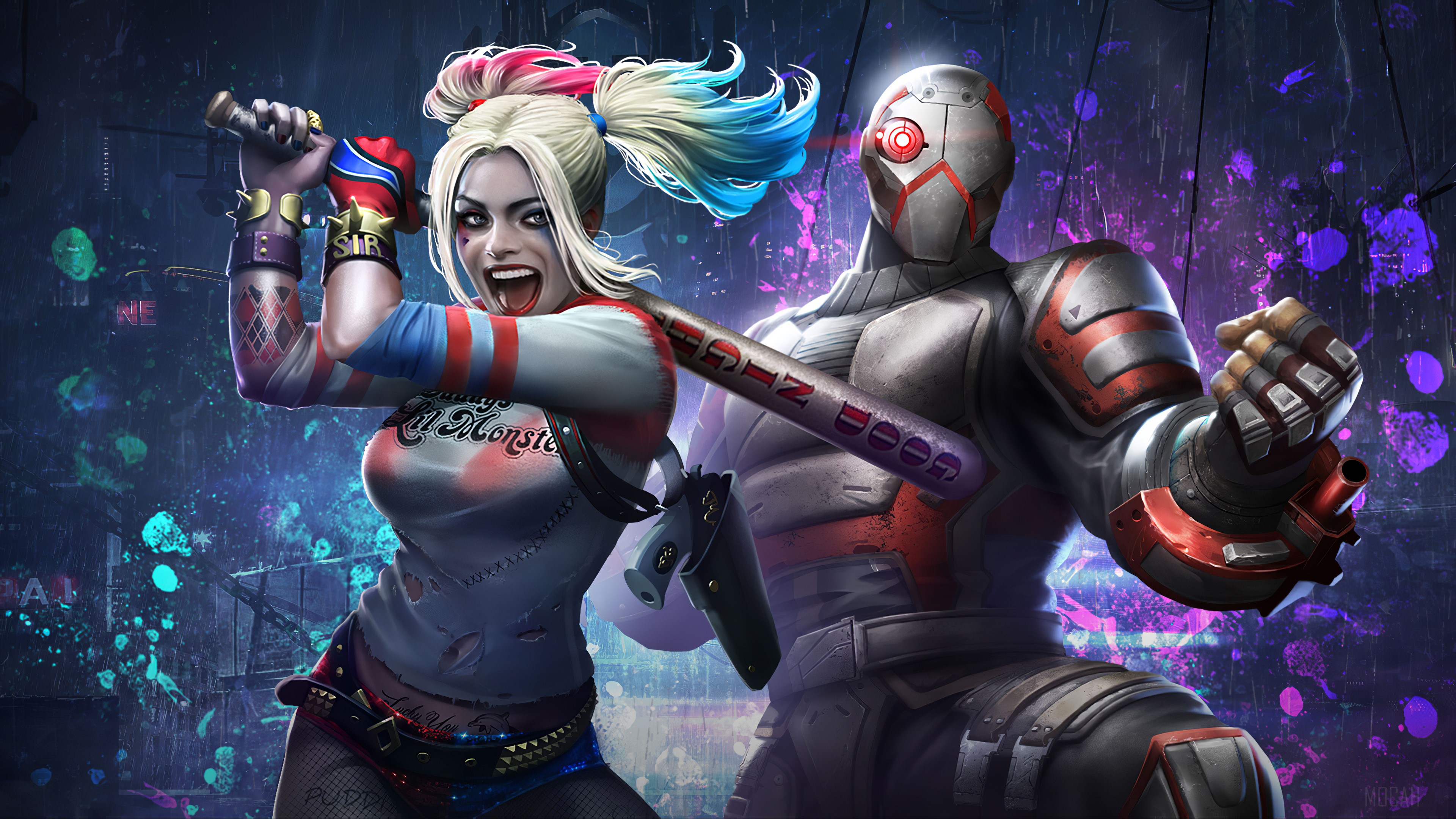 Harley Quinn and Deadshot from Injustice 2 Mobile 4K HD Wallpaper