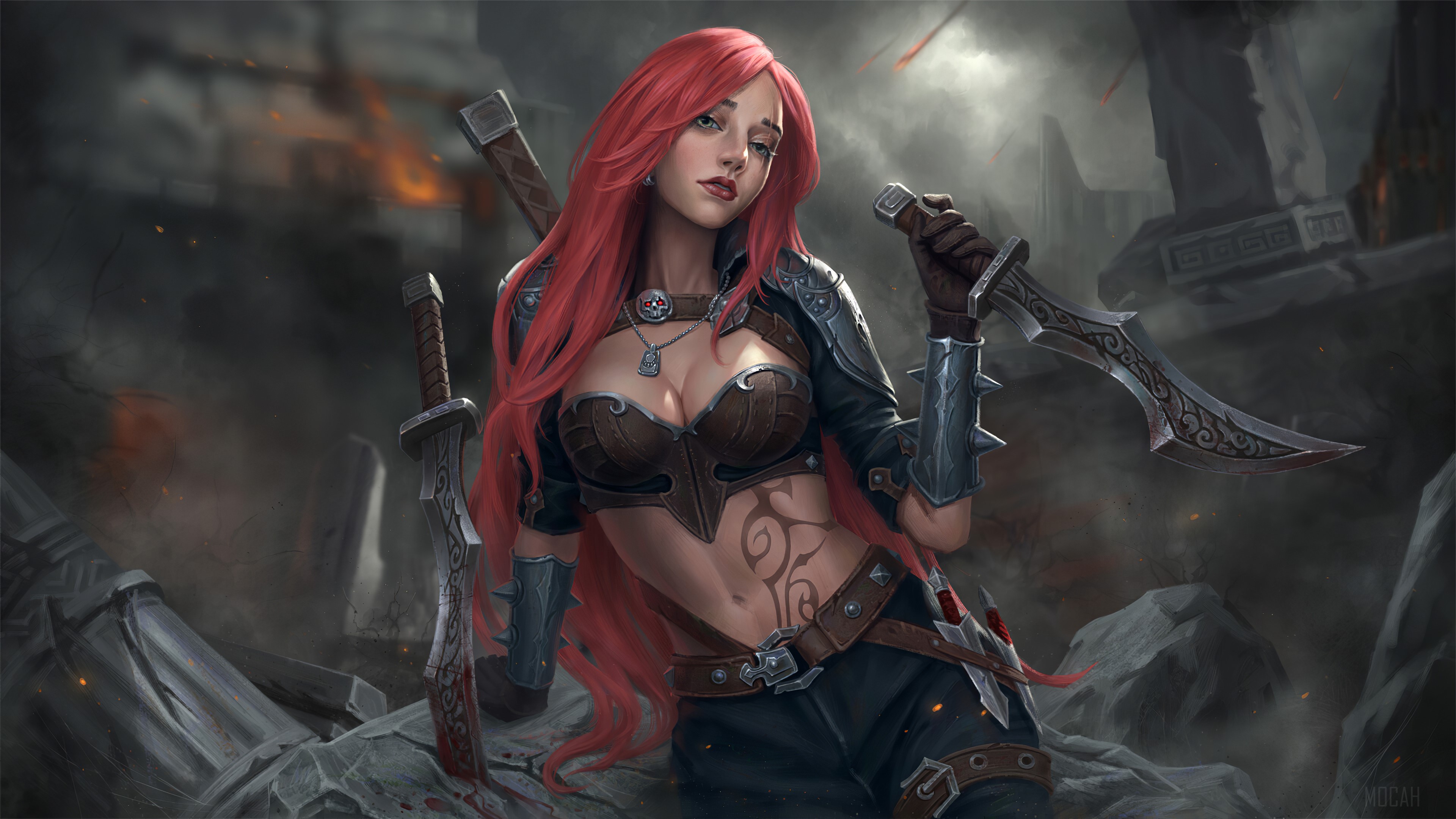 Katarina from League of Legends Fan Art 4K HD Wallpaper