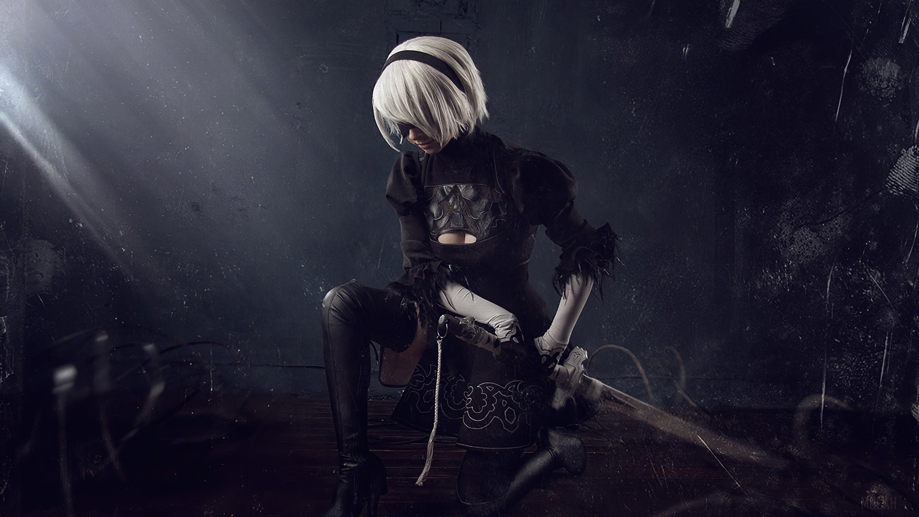 2B from Nier Automata in 4K HD Wallpaper