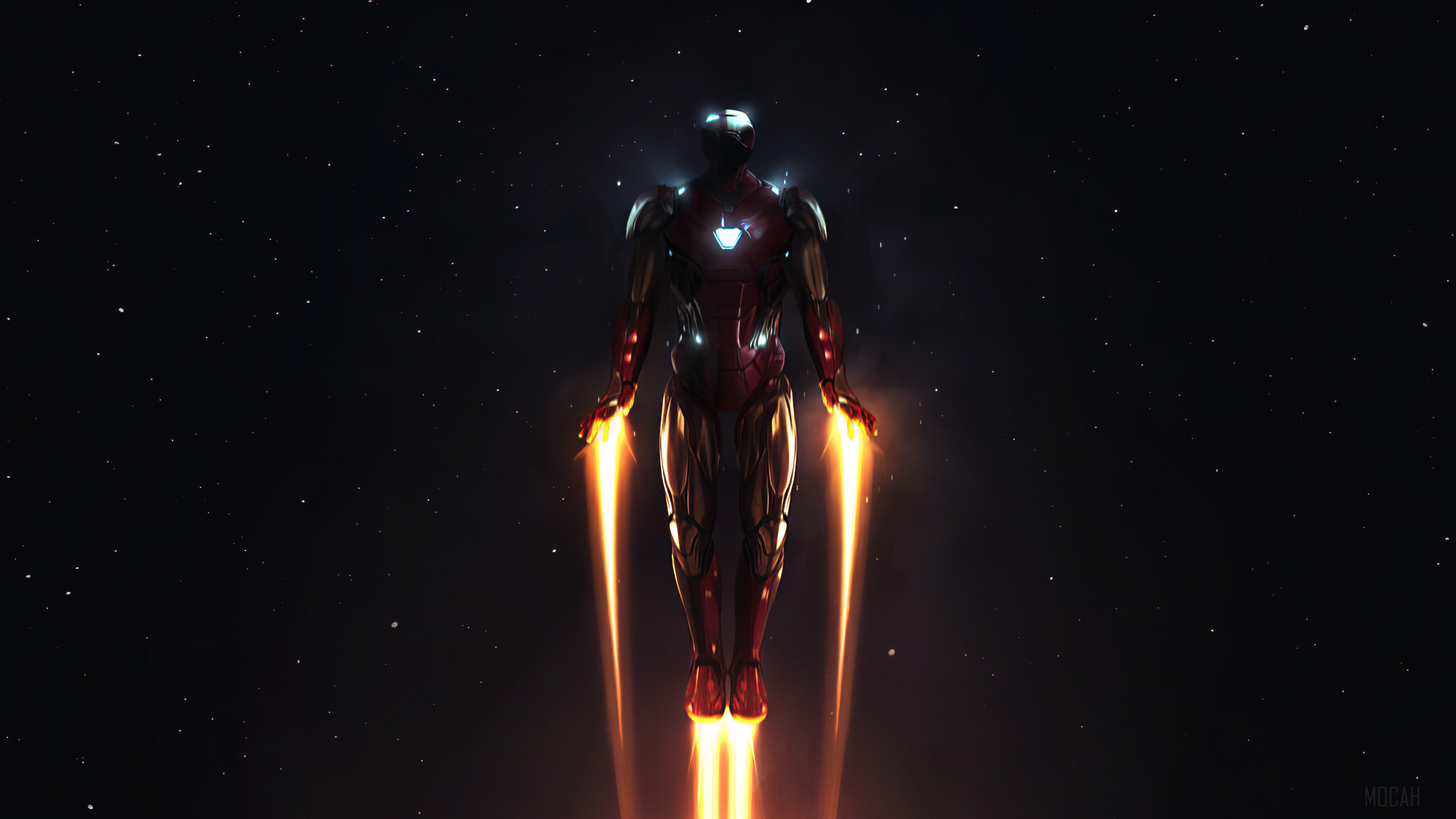 Iron Man flying in space HD Wallpaper