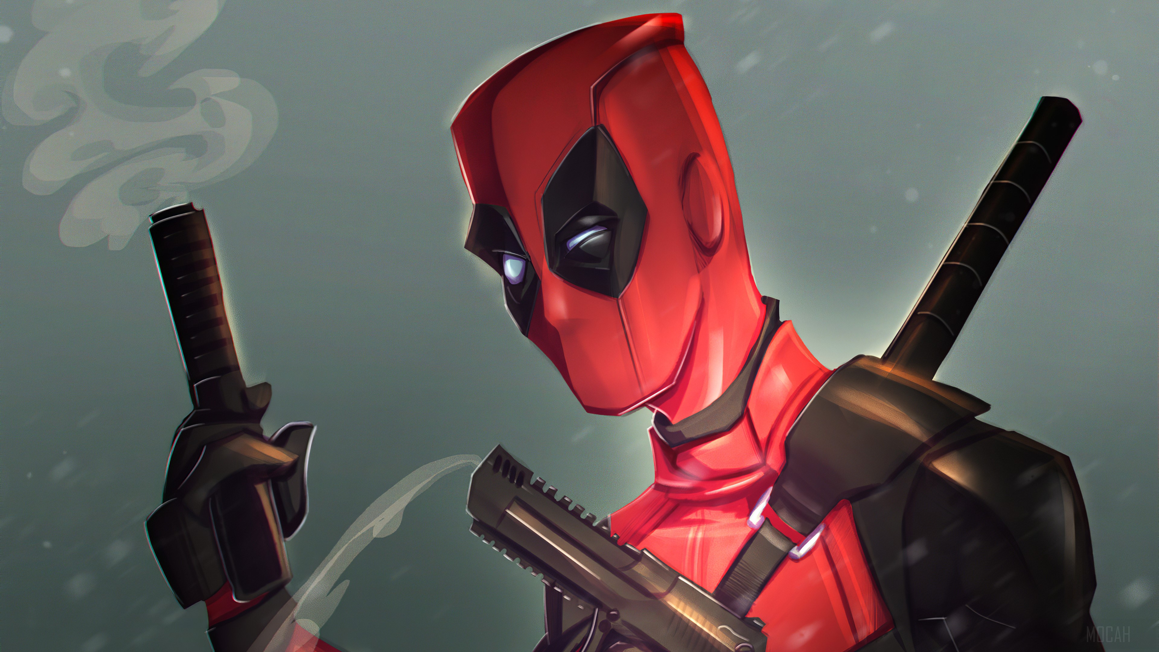 Deadpool with guns 4K HD Wallpaper