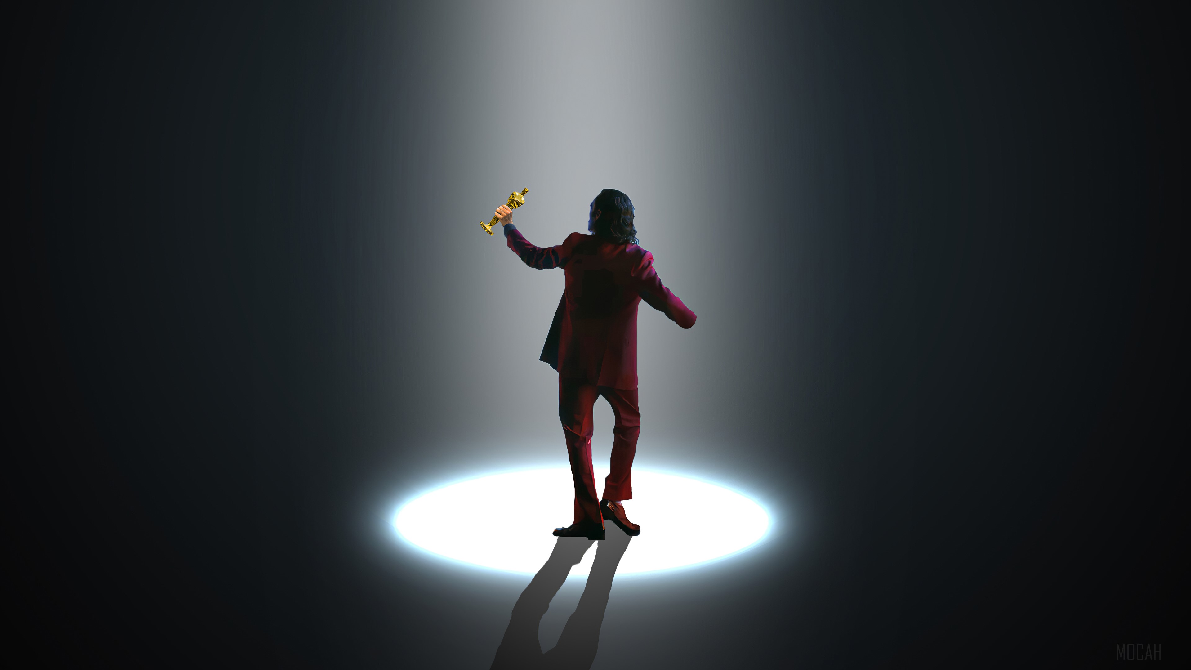 Joker holding an Oscar award HD Wallpaper