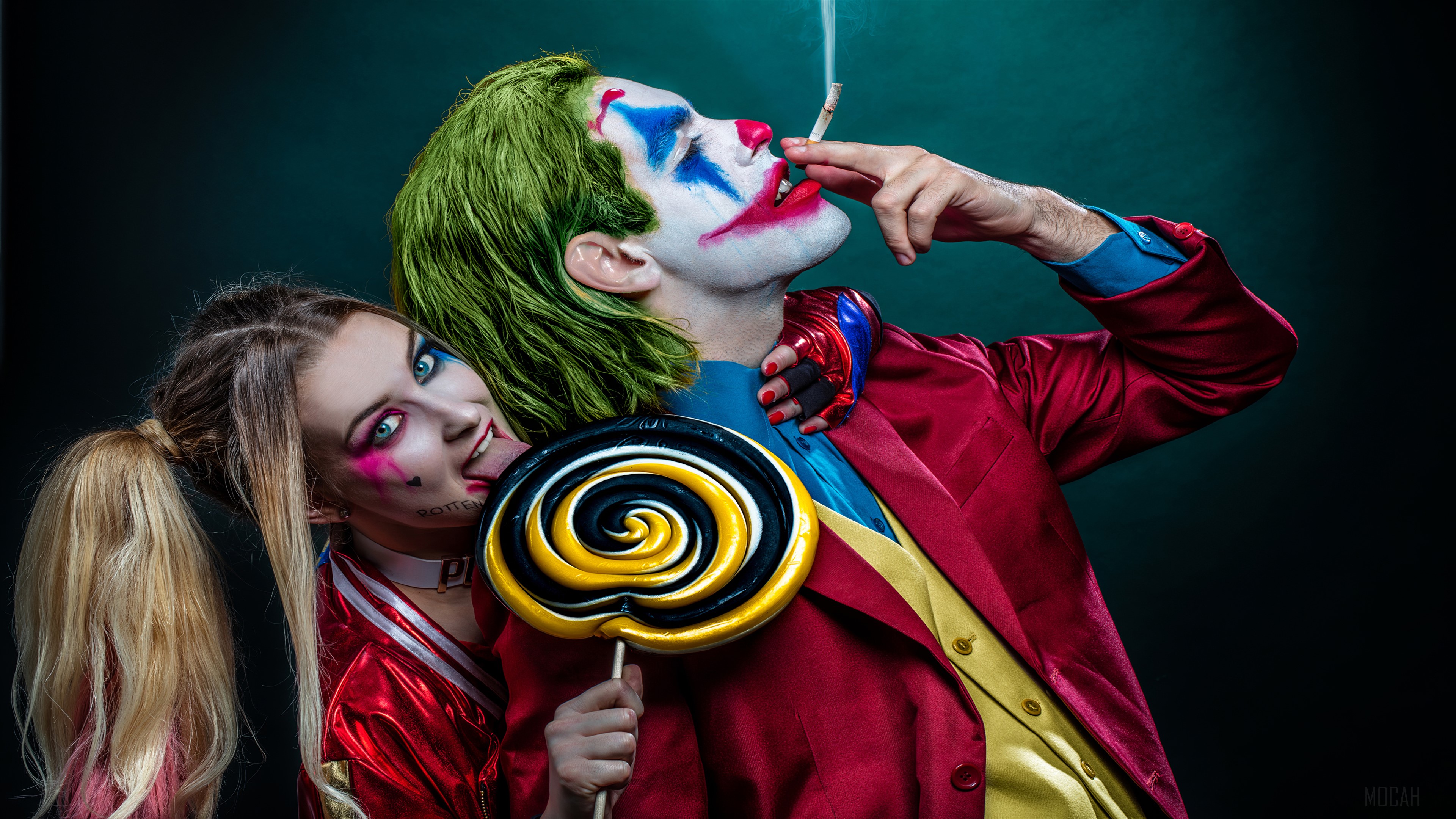 Harley Quinn And Joker Cosplay HD Wallpaper