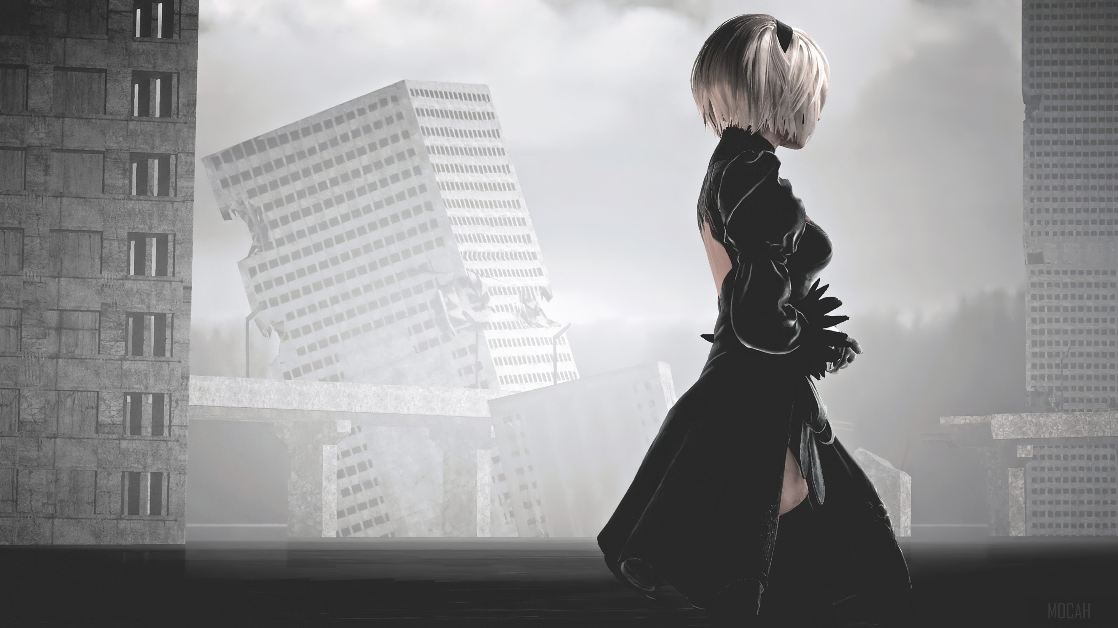 2B from Nier Automata in 4K HD Wallpaper