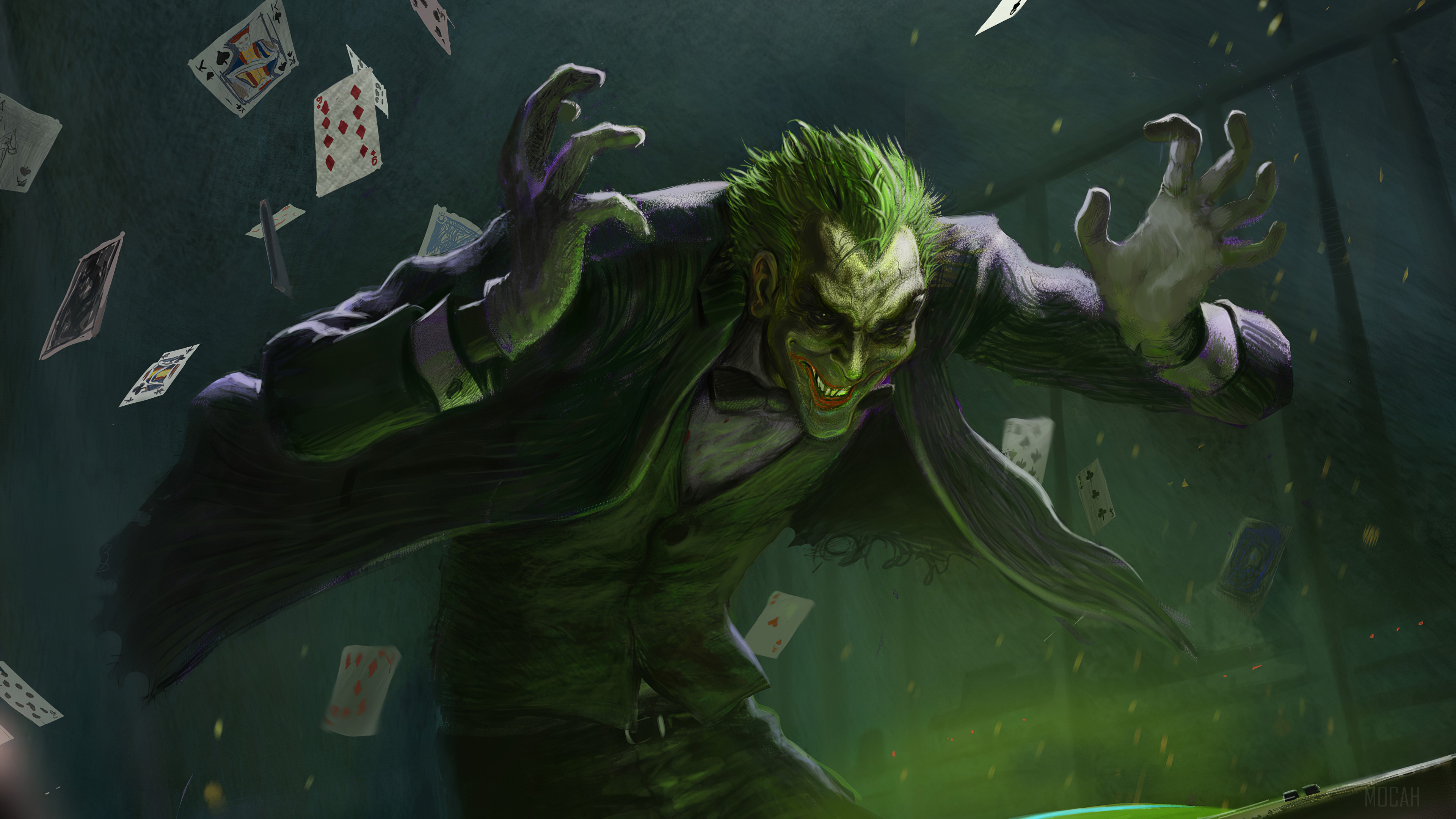 Joker from Batman with Green Theme 4K HD Wallpaper