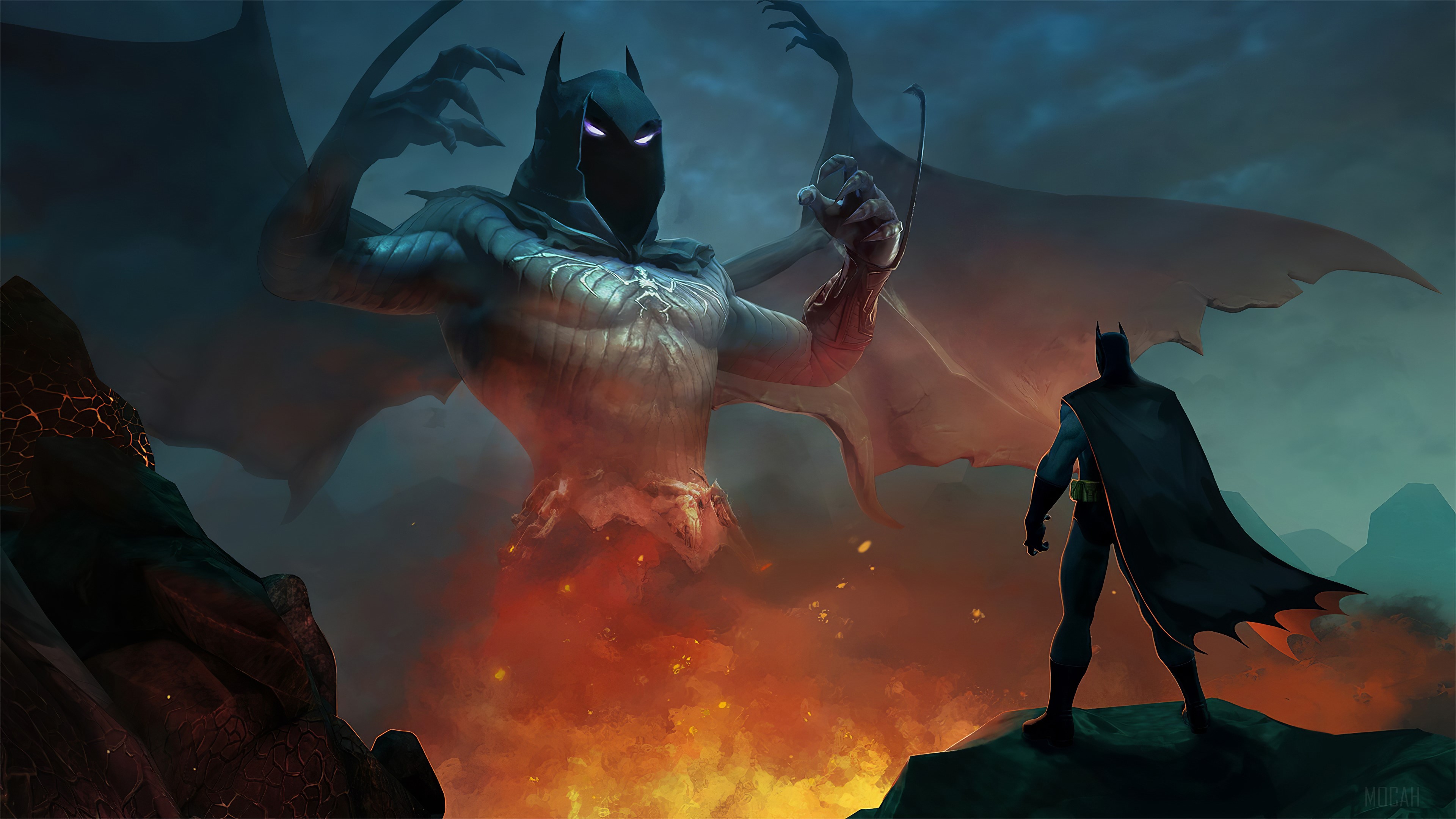 Batman vs. Giant Demonic Creature in DC Universe Online 4K HD Wallpaper