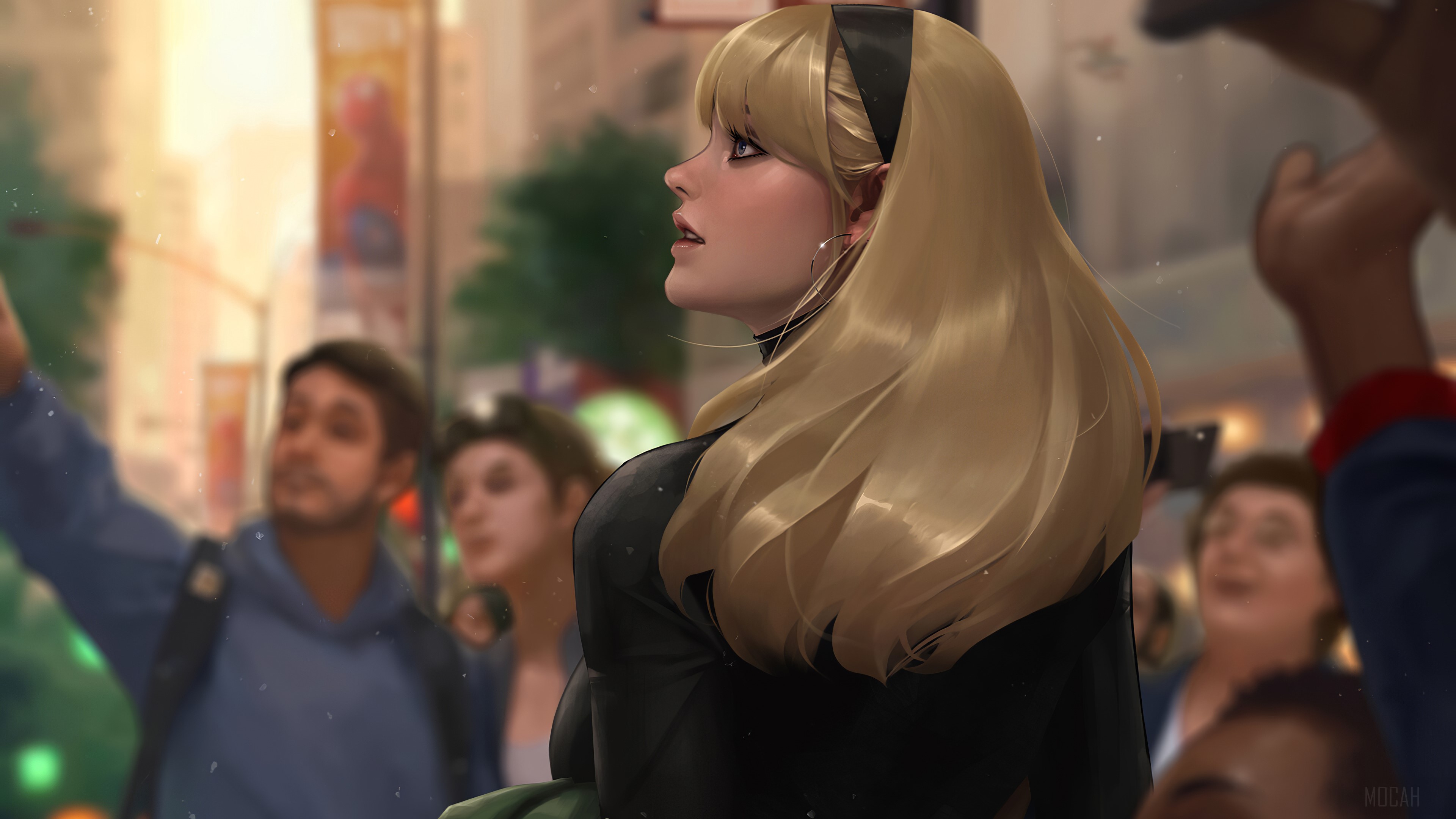 Gwen Stacy in Times Square 4K HD Wallpaper