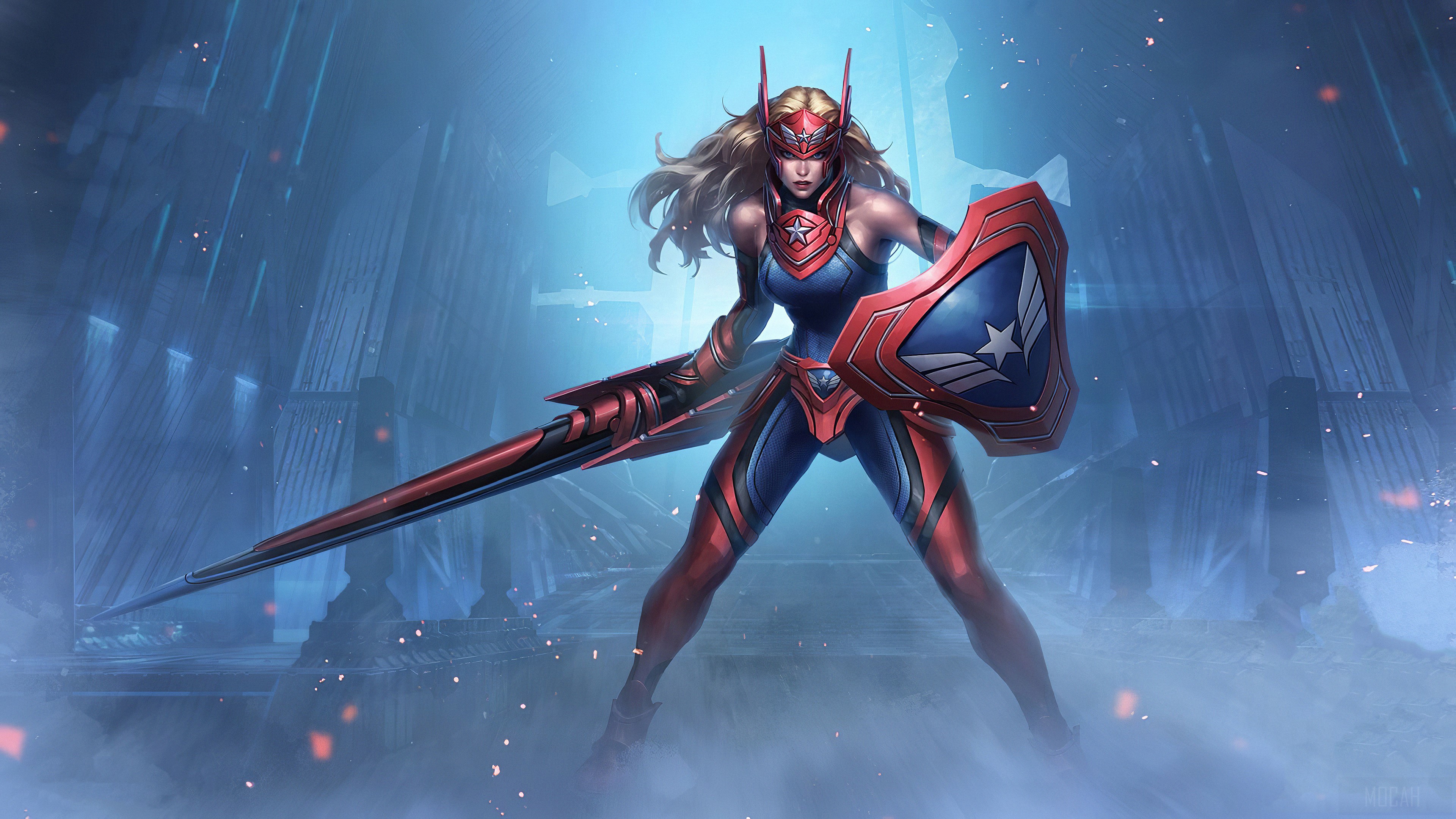 Captain America Girl from Marvel Contest of Champions 4K HD Wallpaper