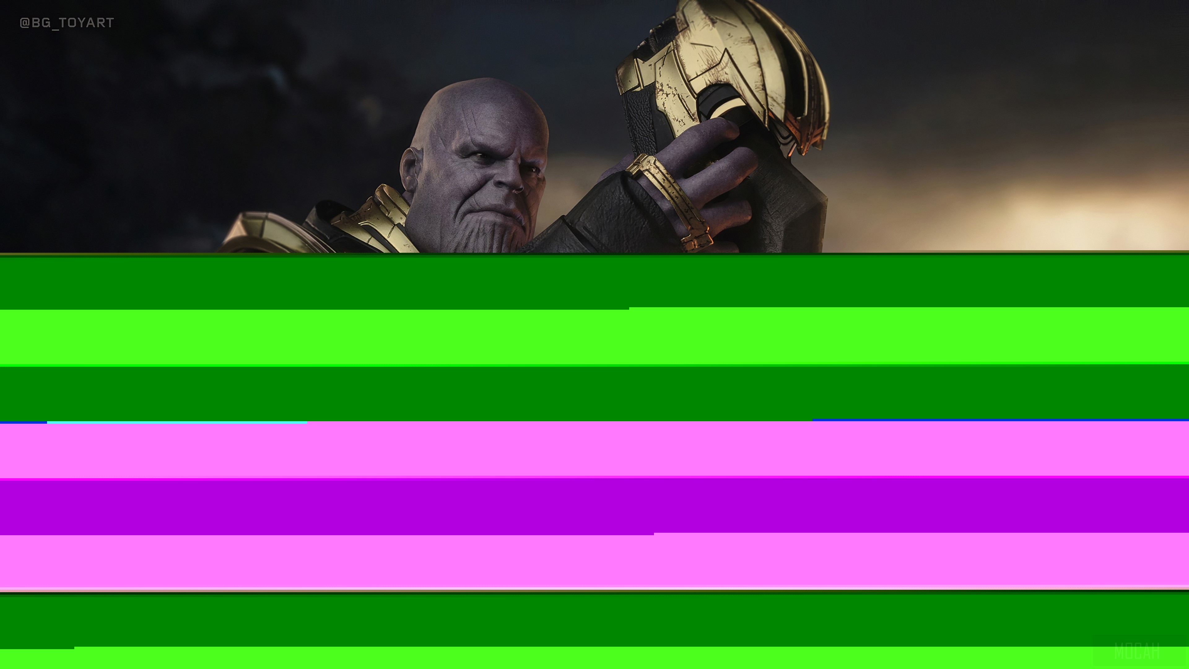 Thanos holding his helmet 4K HD Wallpaper