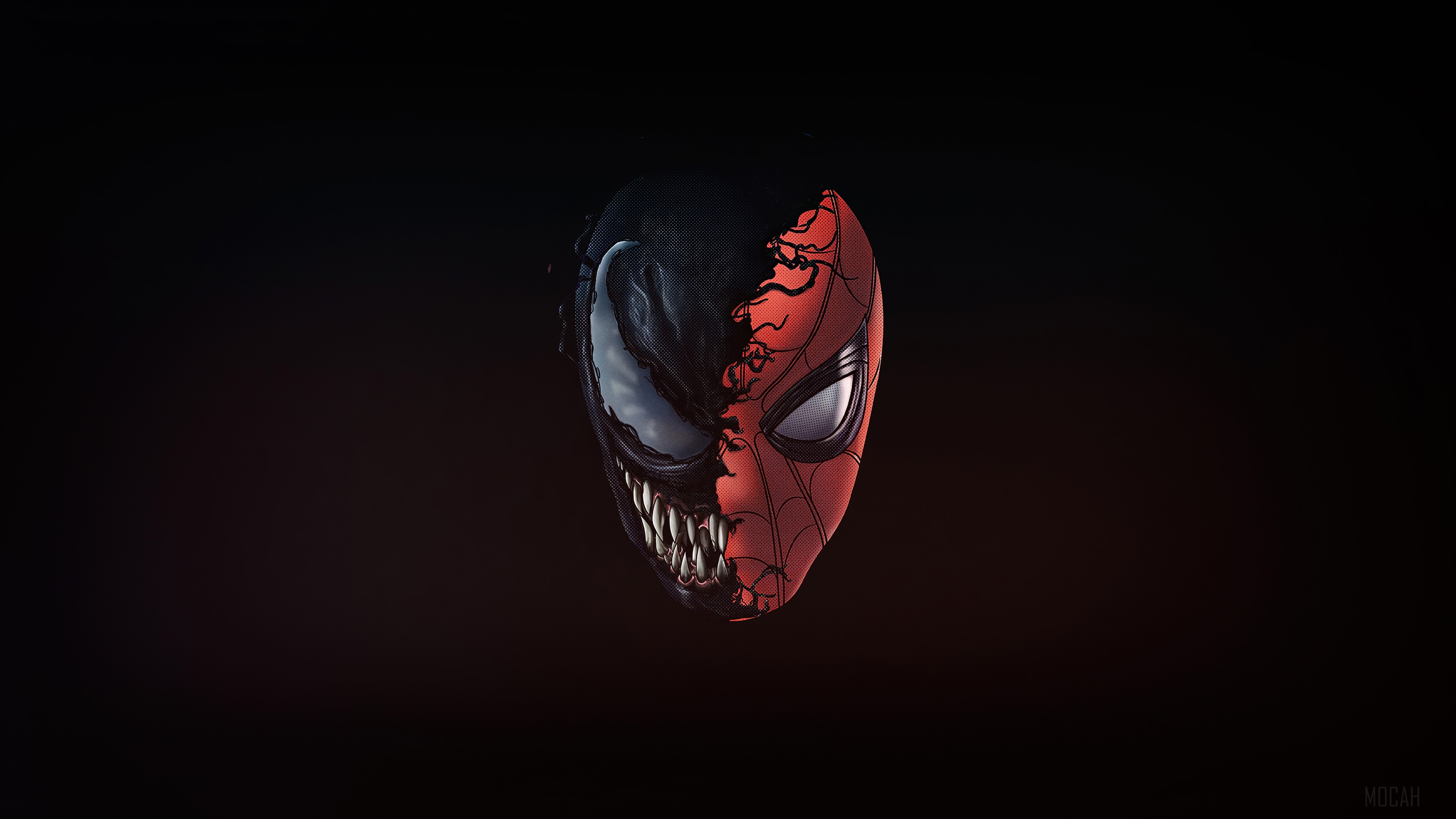 Spider-Man and Venom mask 4K HD Wallpaper