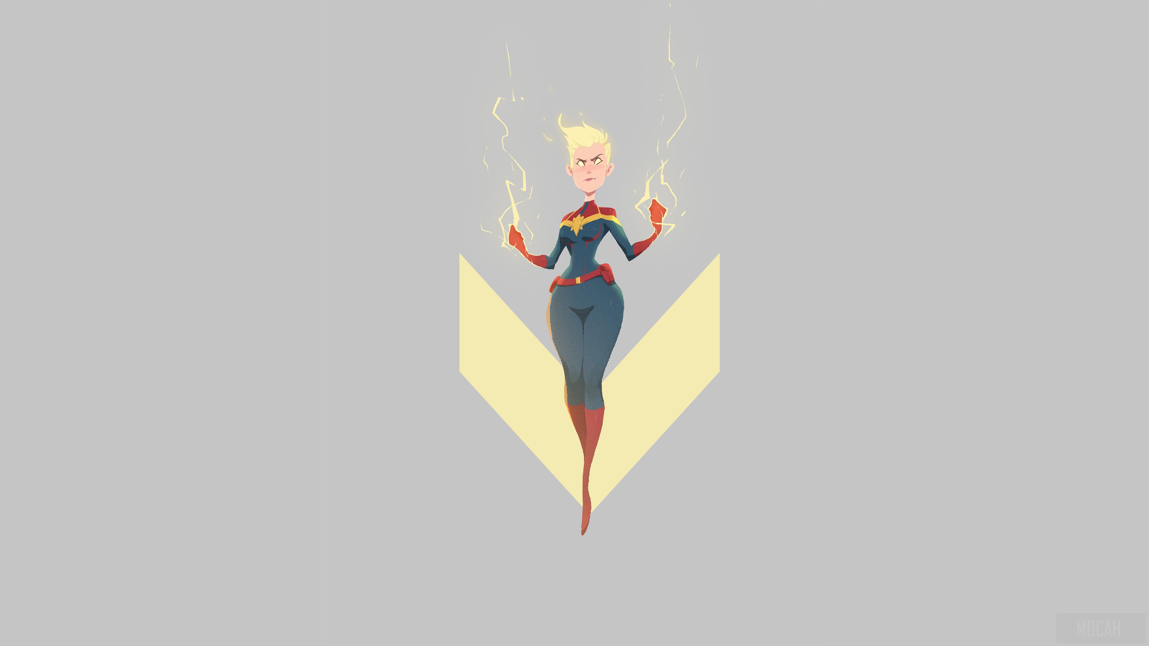 Captain Marvel Minimal HD Wallpaper