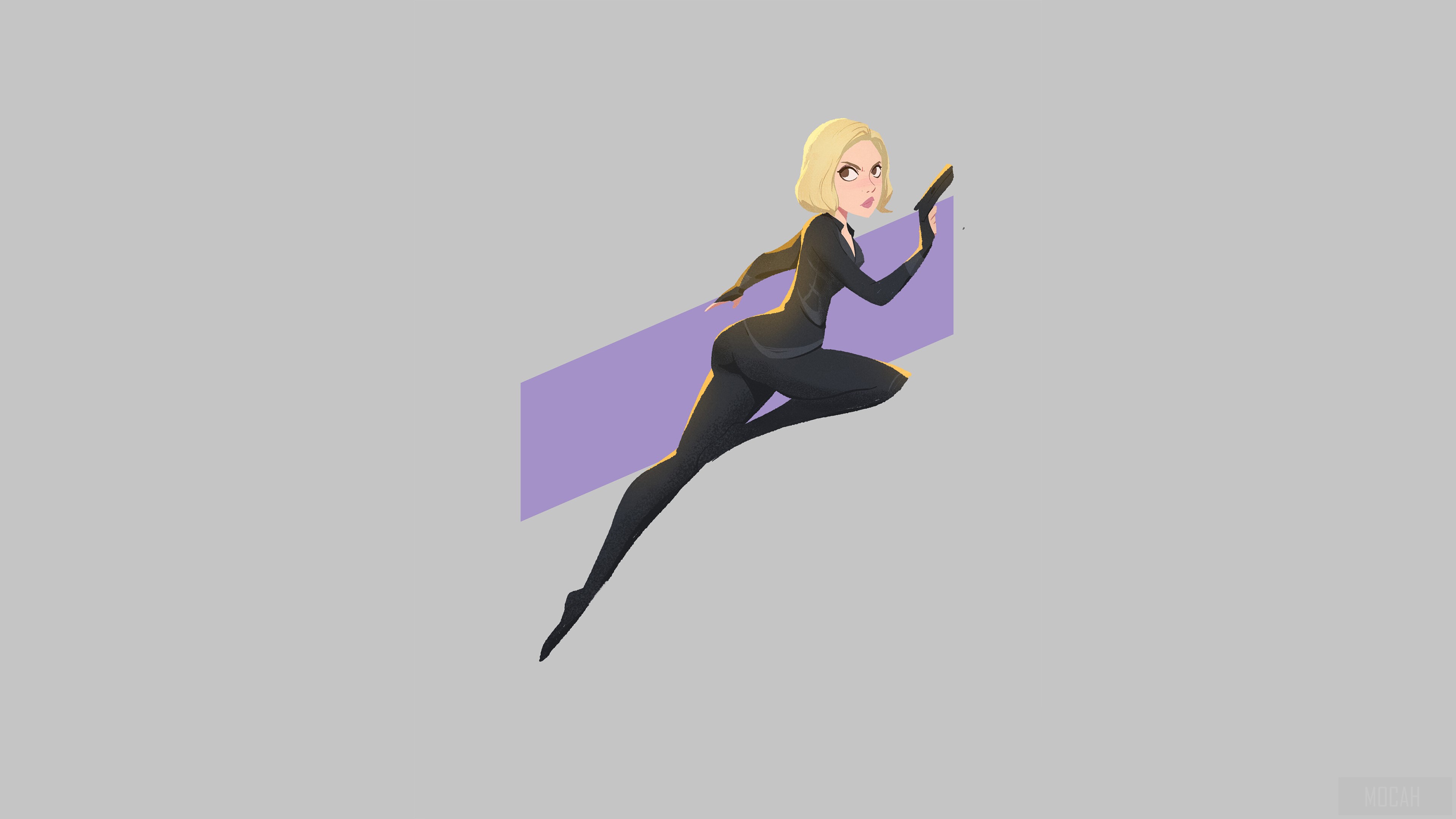 Black Widow Minimal HD Wallpaper