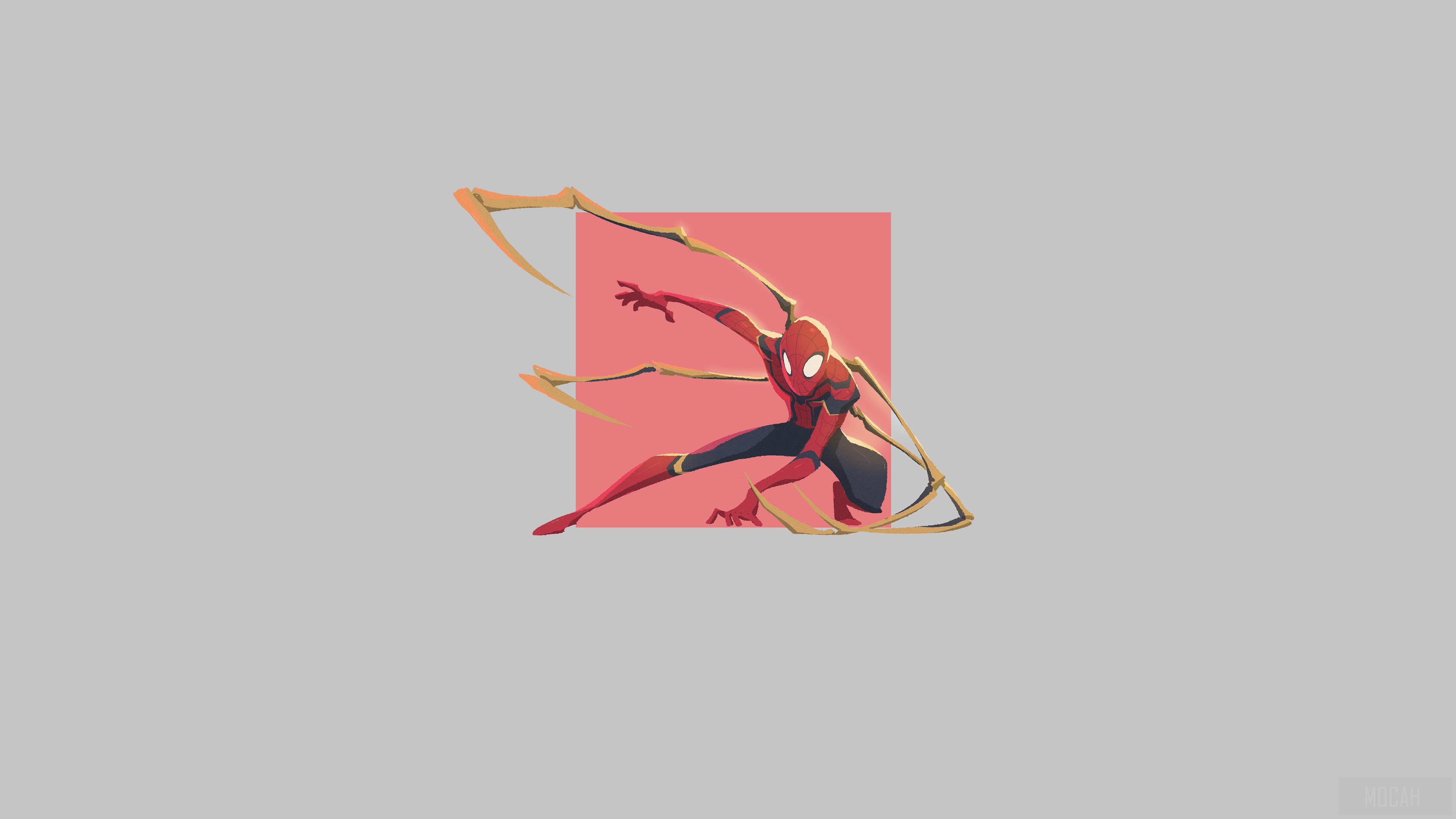 Spider-Man with Iron Spider Suit HD Wallpaper