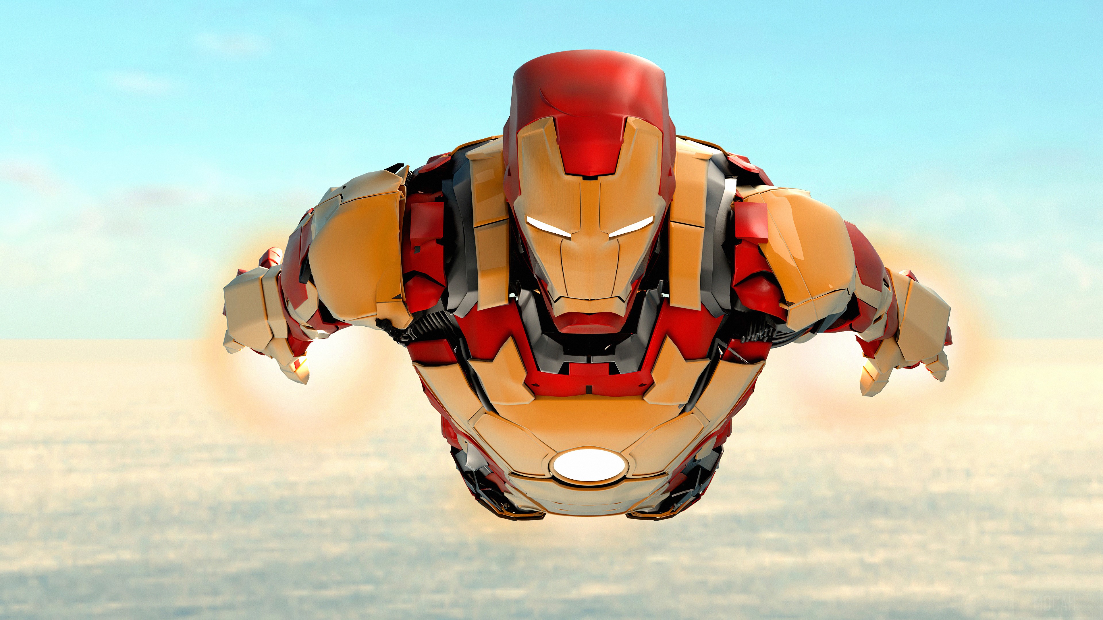 Iron Man flying in the sky 4K HD Wallpaper
